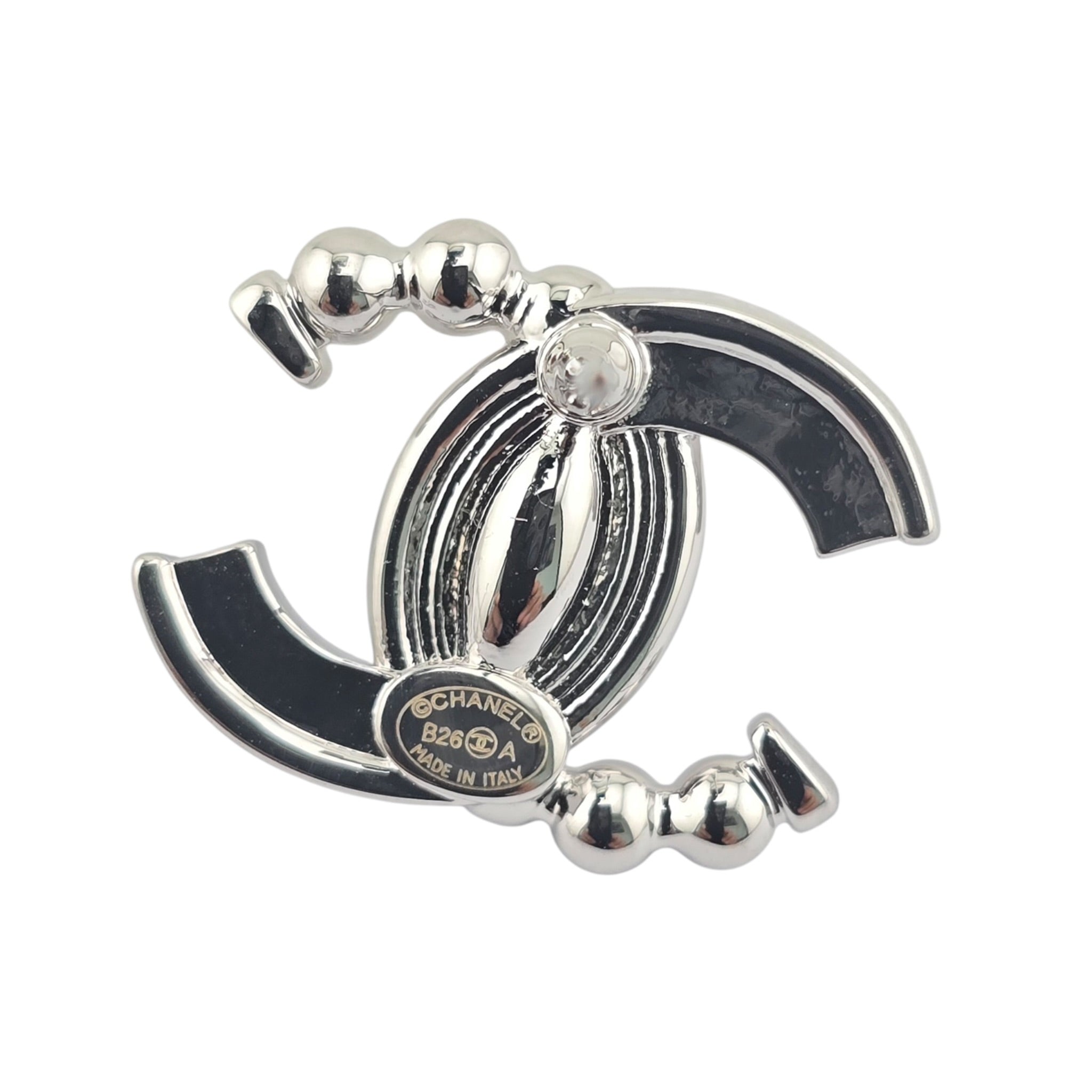 Chanel CC Silver Stud Crystal Earrings 2025 CHANEL