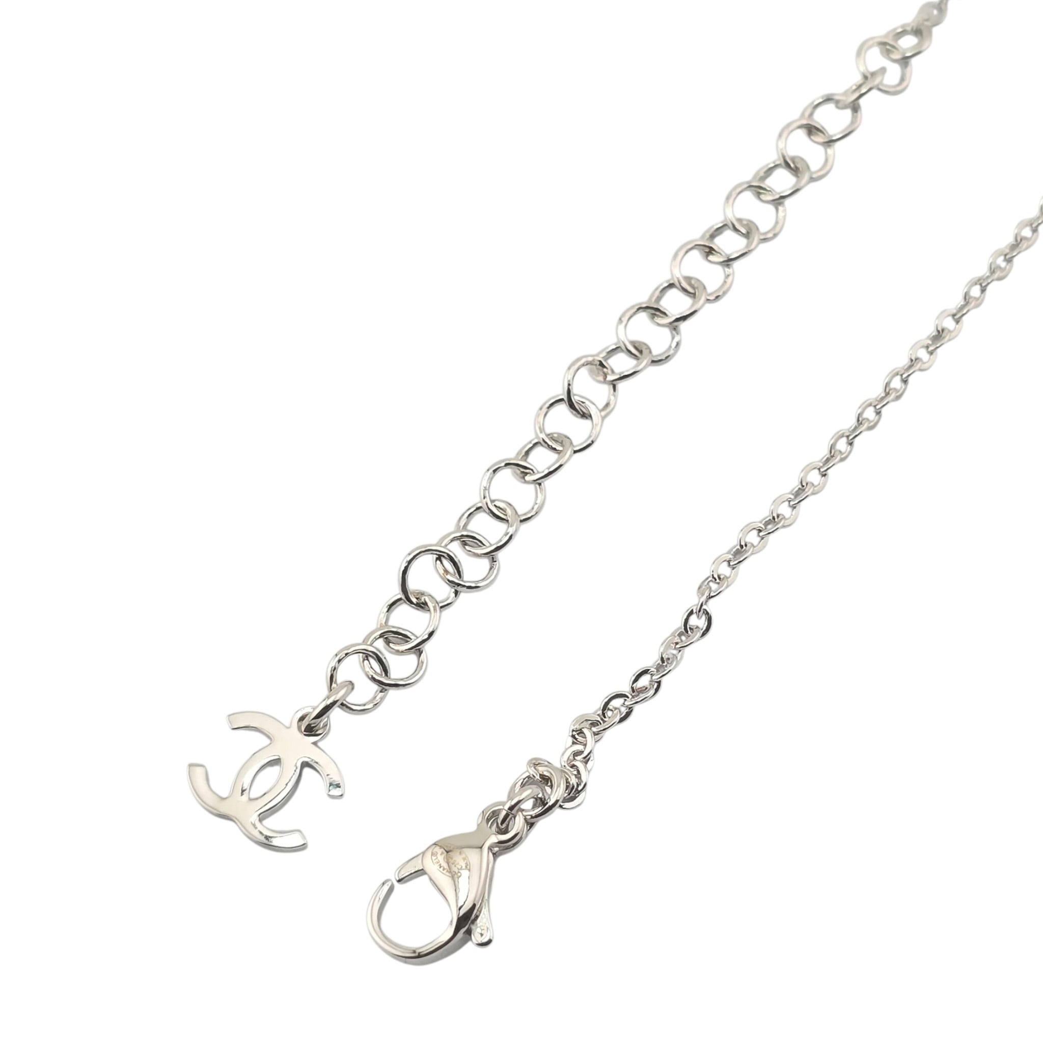 Chanel CC Drop Pendant Silver Necklace 2026 CHANEL