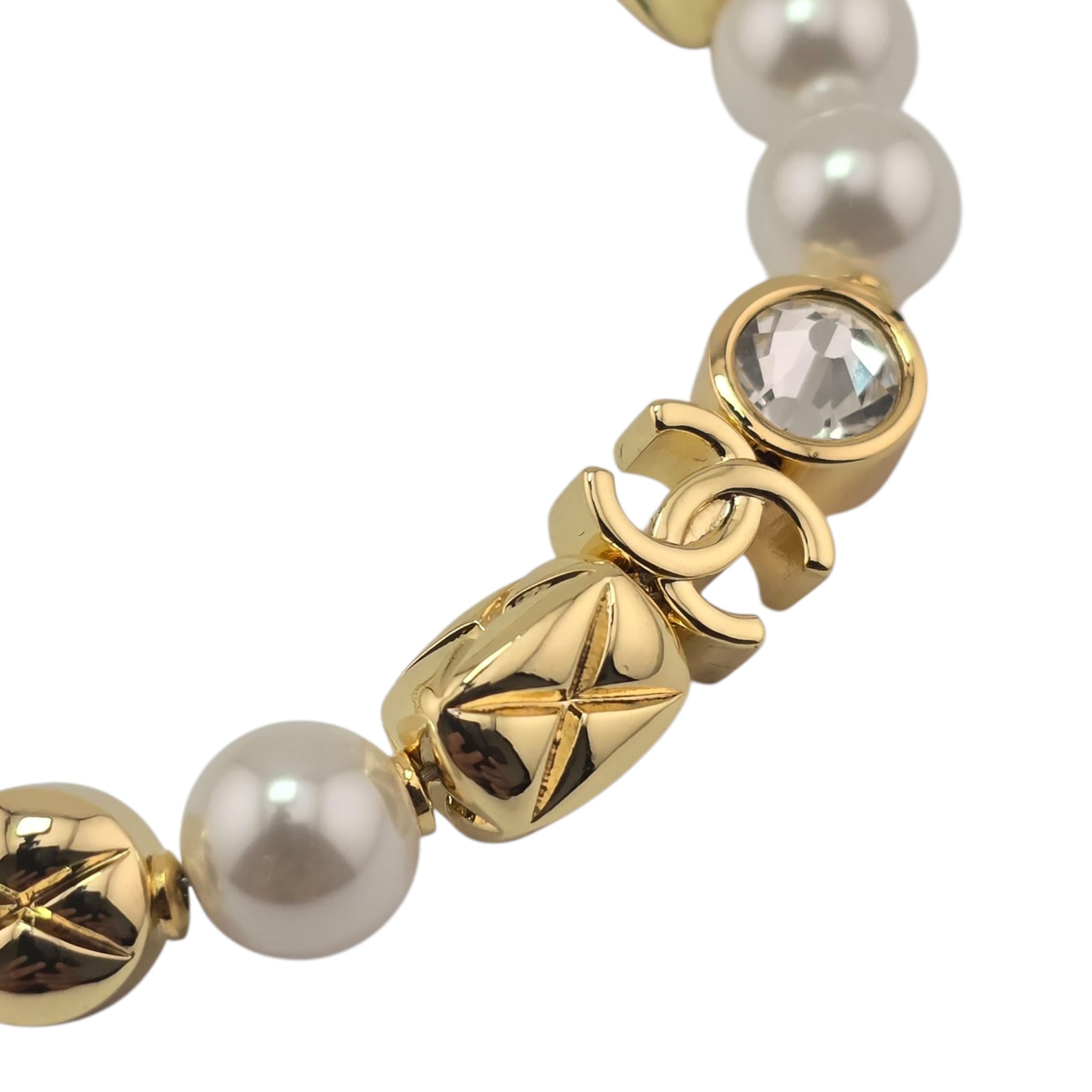 Chanel CC Faux Pearl Gold Bracelet 2026 CHANEL