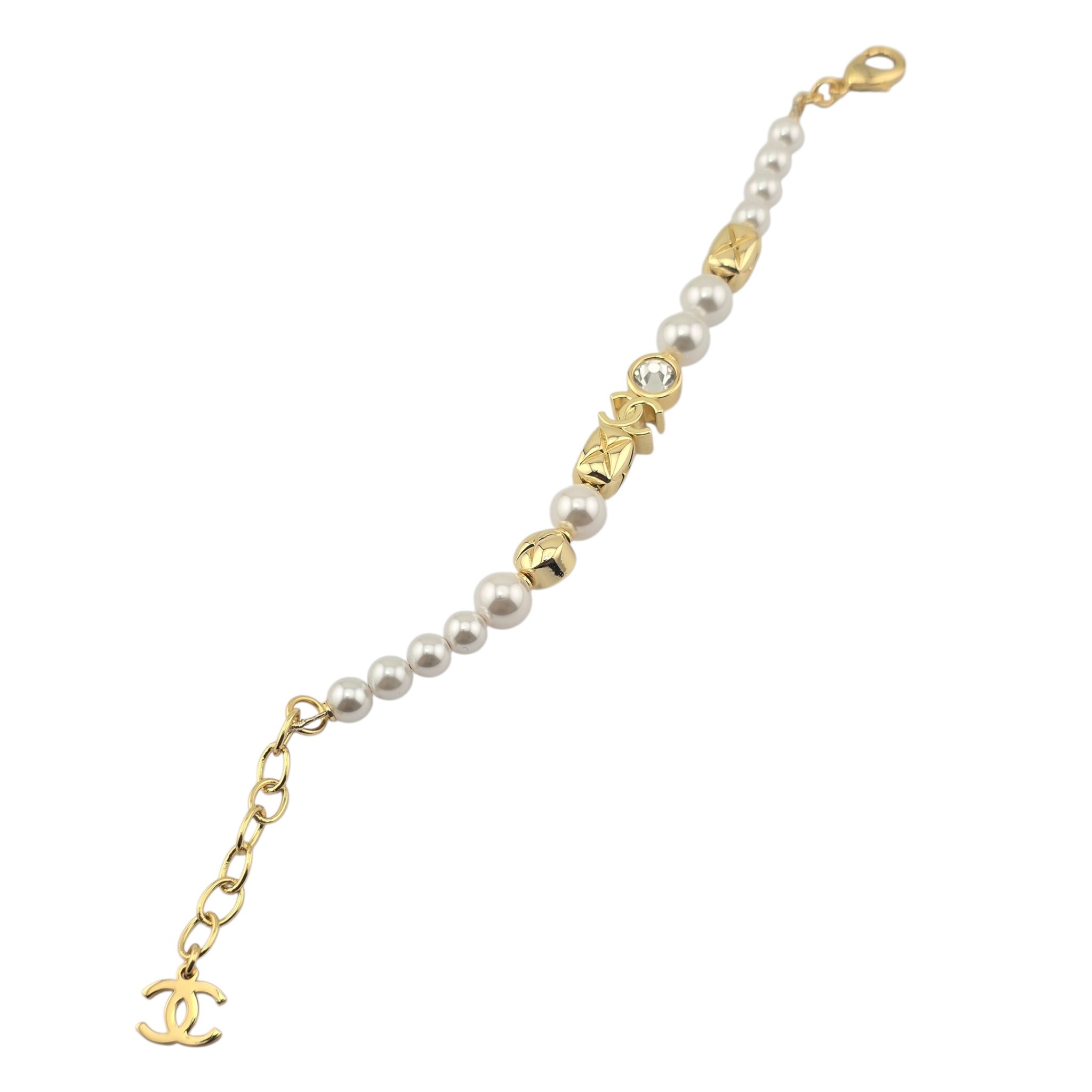 Chanel CC Faux Pearl Gold Bracelet 2026 CHANEL