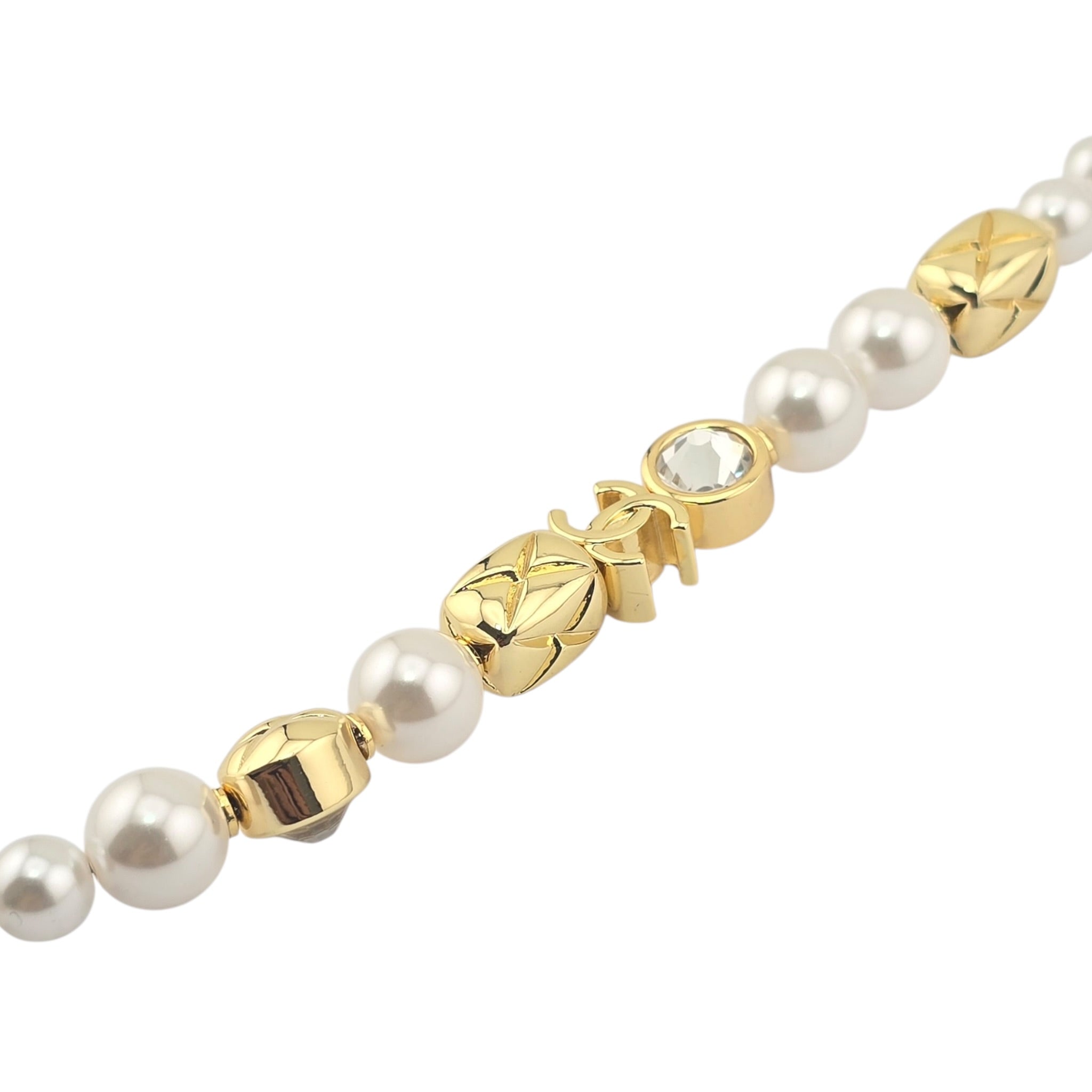 Chanel CC Faux Pearl Gold Bracelet 2026 CHANEL