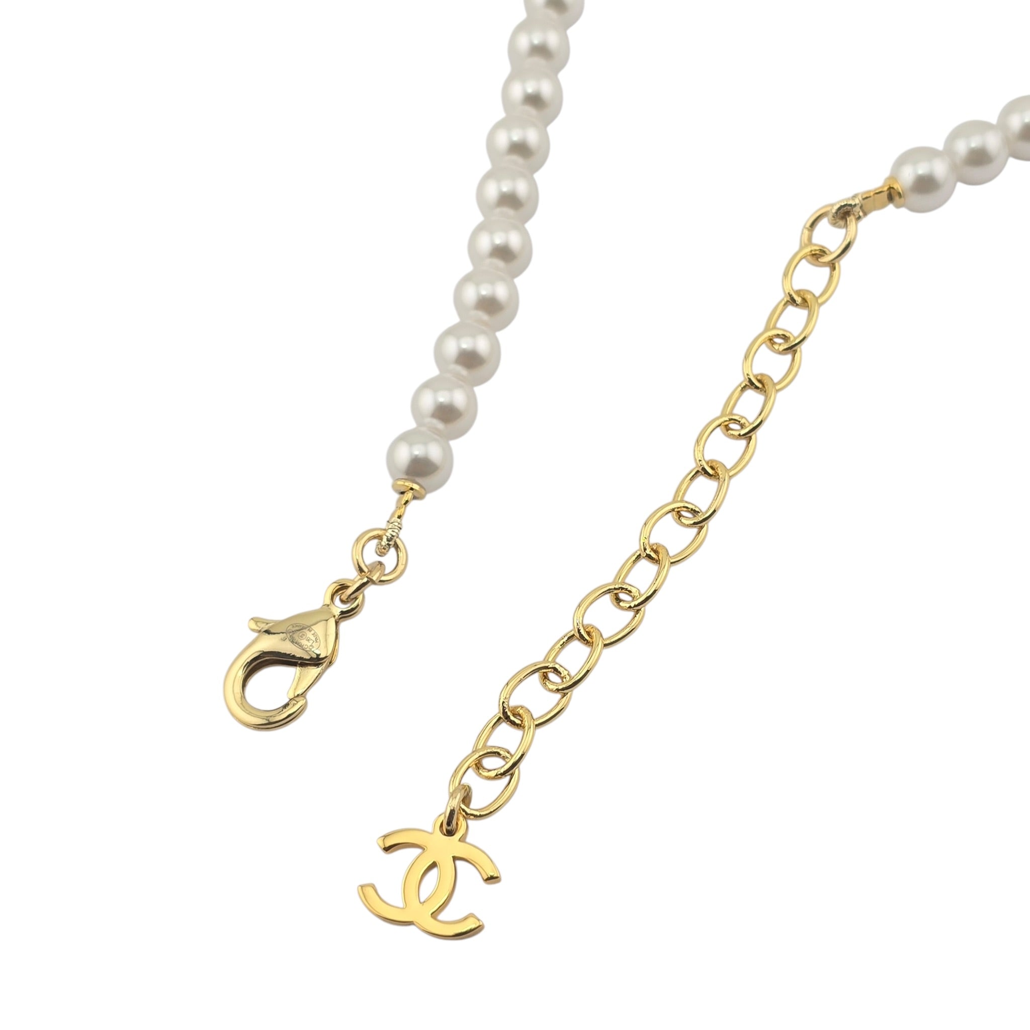 Chanel CC Faux Pearl Gold Necklace 2026 CHANEL