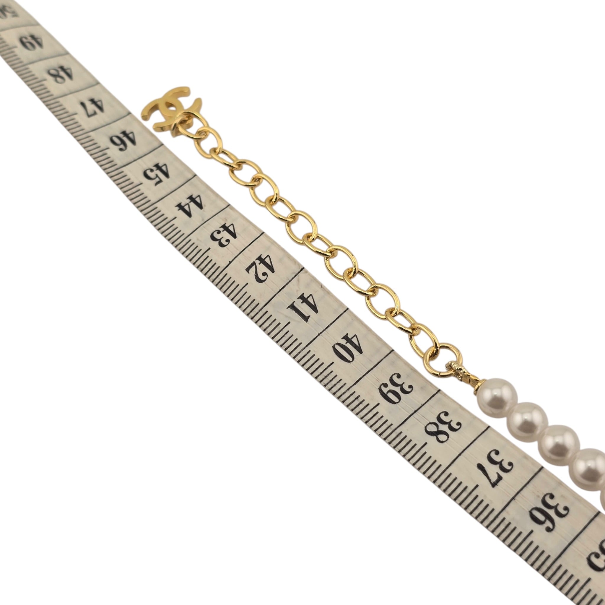 Chanel CC Faux Pearl Gold Necklace 2026 CHANEL