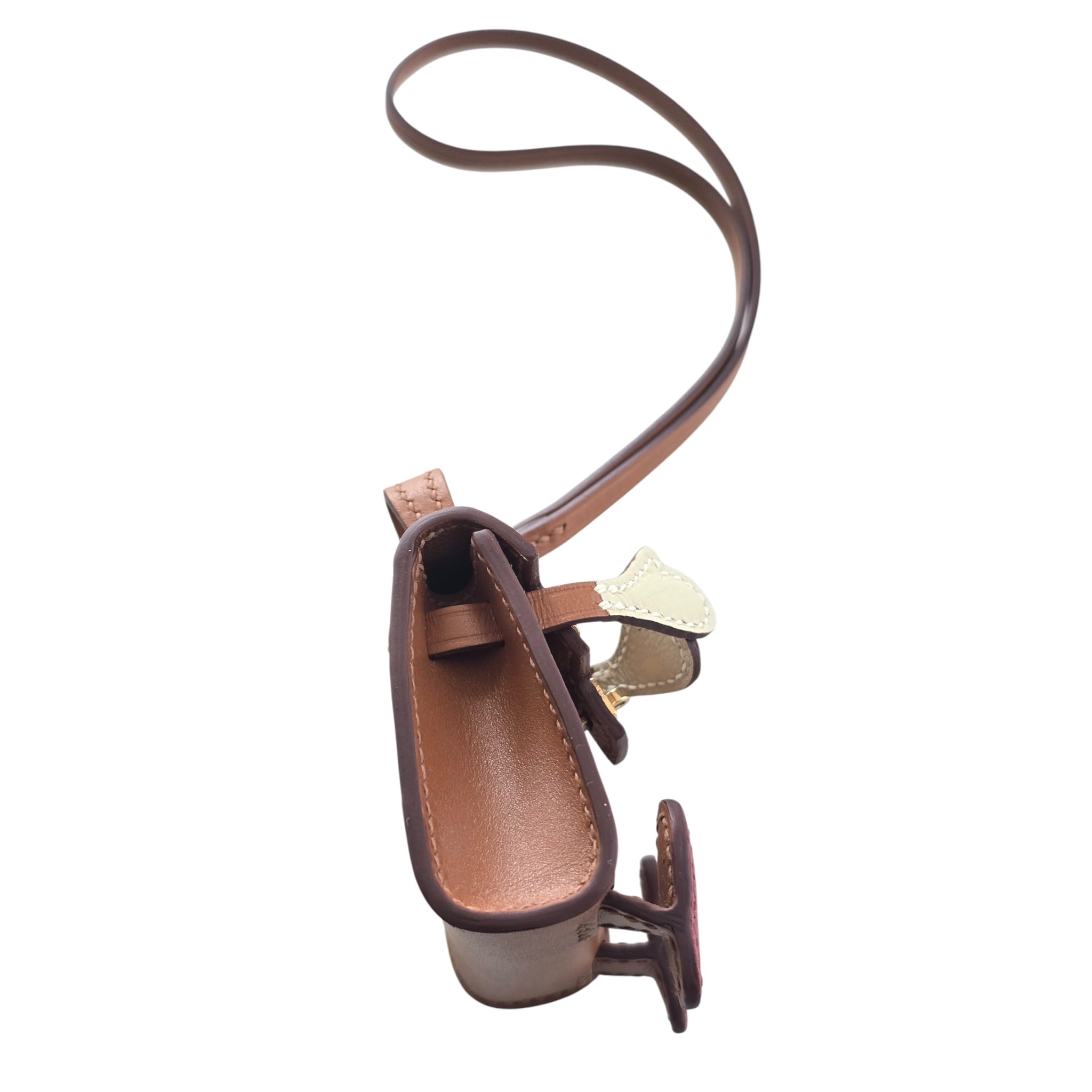 Hermès Quelle Idole Doll Bag Charm Sable Orange Nata and Brique HERMES