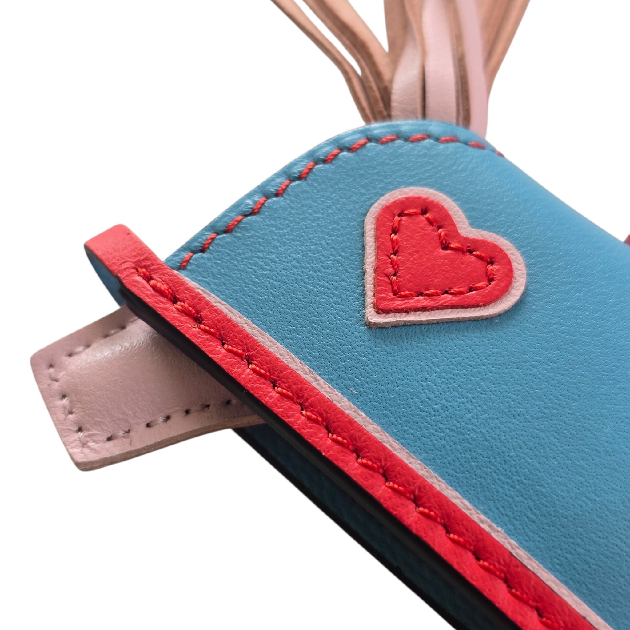 Hermès Rodeo Robeo Coeur Bag Charm PM Rose Darling, Bleu Celeste & Rouge Radieux Milo Lambskin HERMES