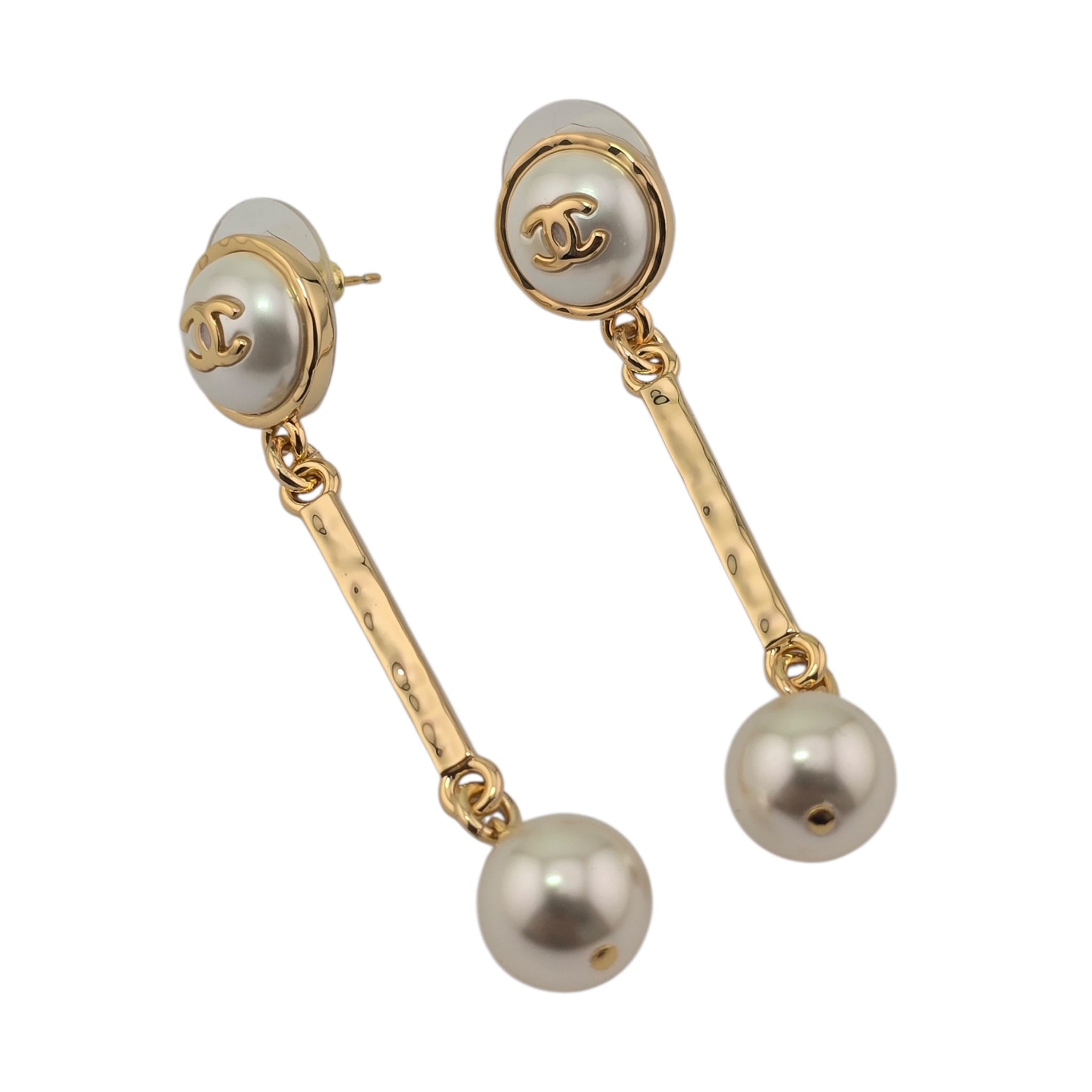 Chanel CC Pendant Gold Faux Pearl Earrings 2026 CHANEL
