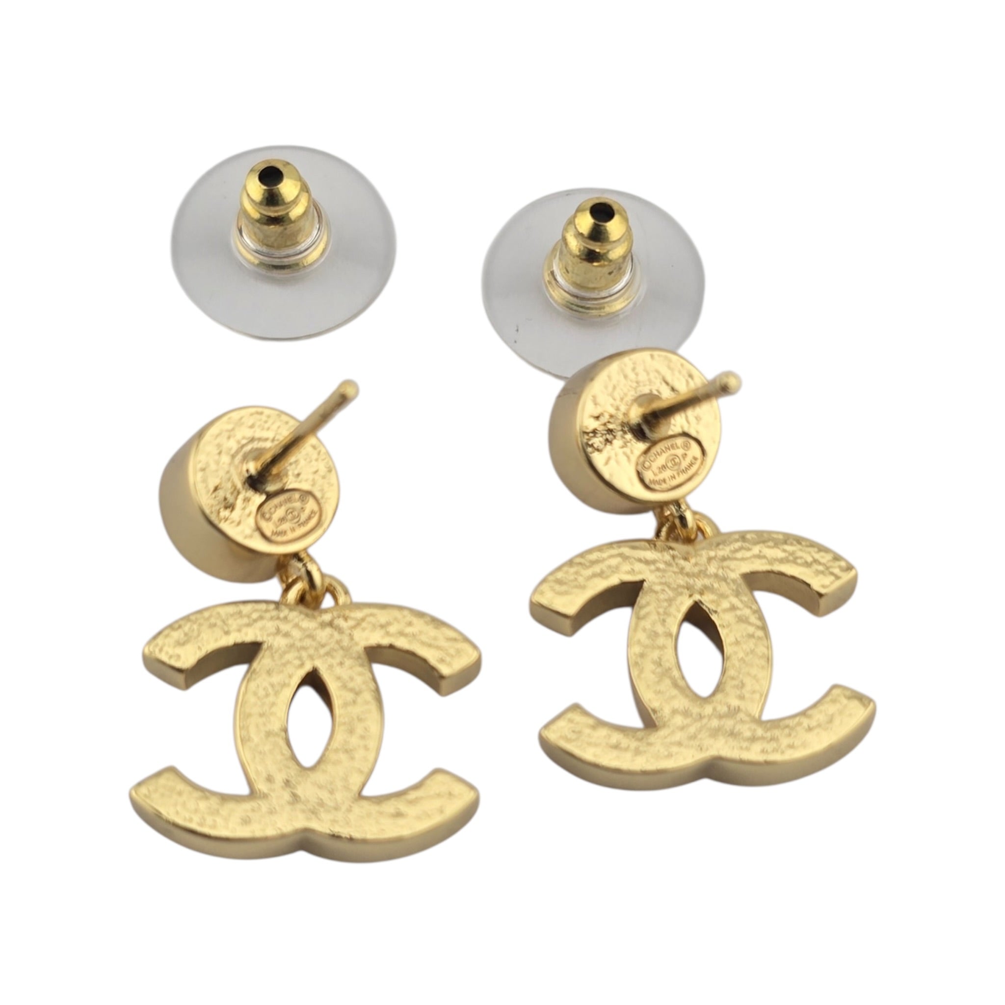 Chanel CC Gold Crystal Drop Earrings 2026 CHANEL