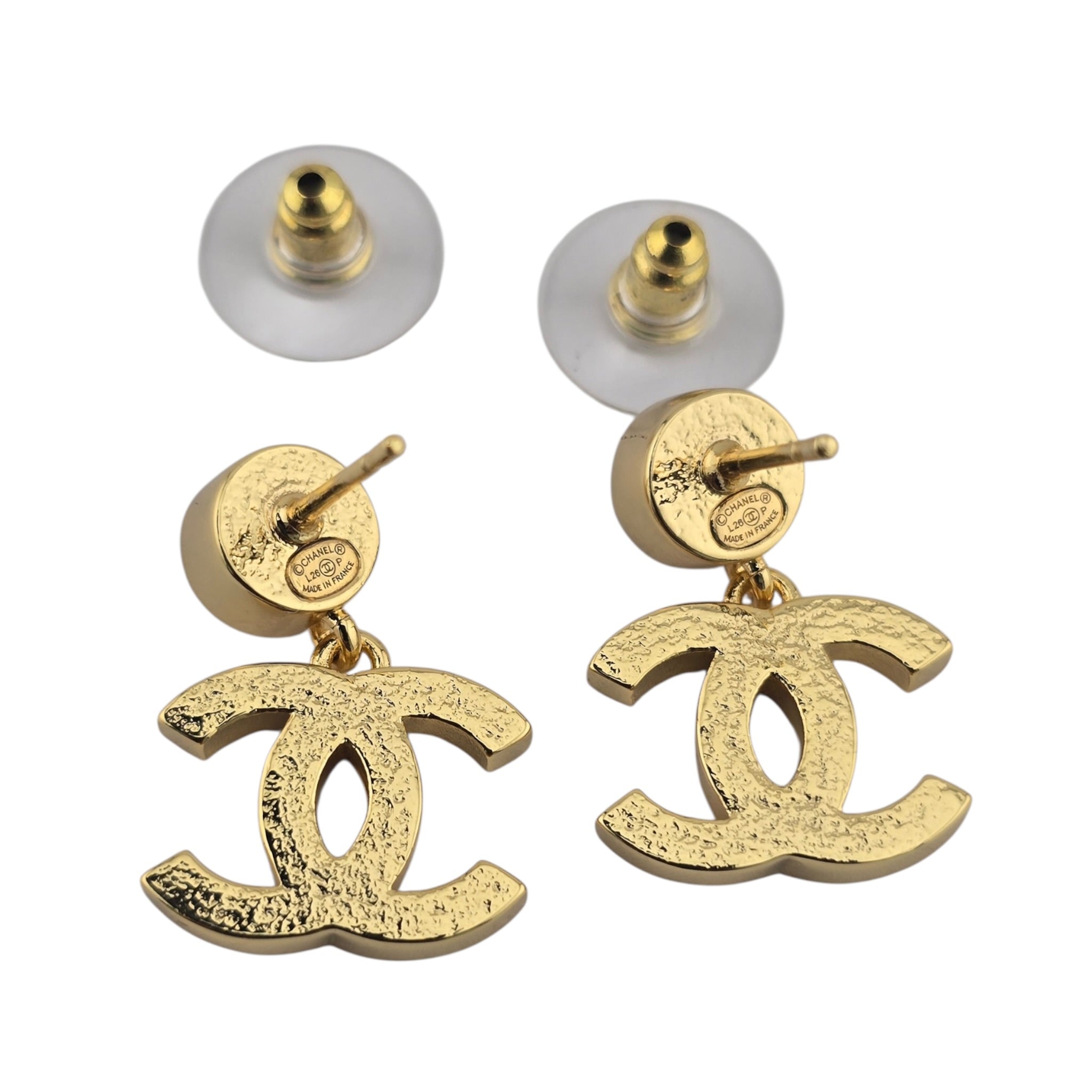 Chanel CC Gold Crystal Drop Earrings 2026 CHANEL