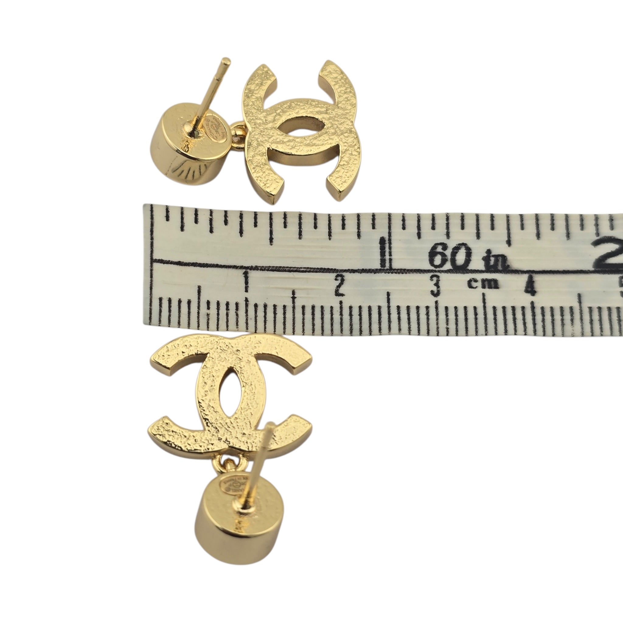 Chanel CC Gold Crystal Drop Earrings 2026 CHANEL