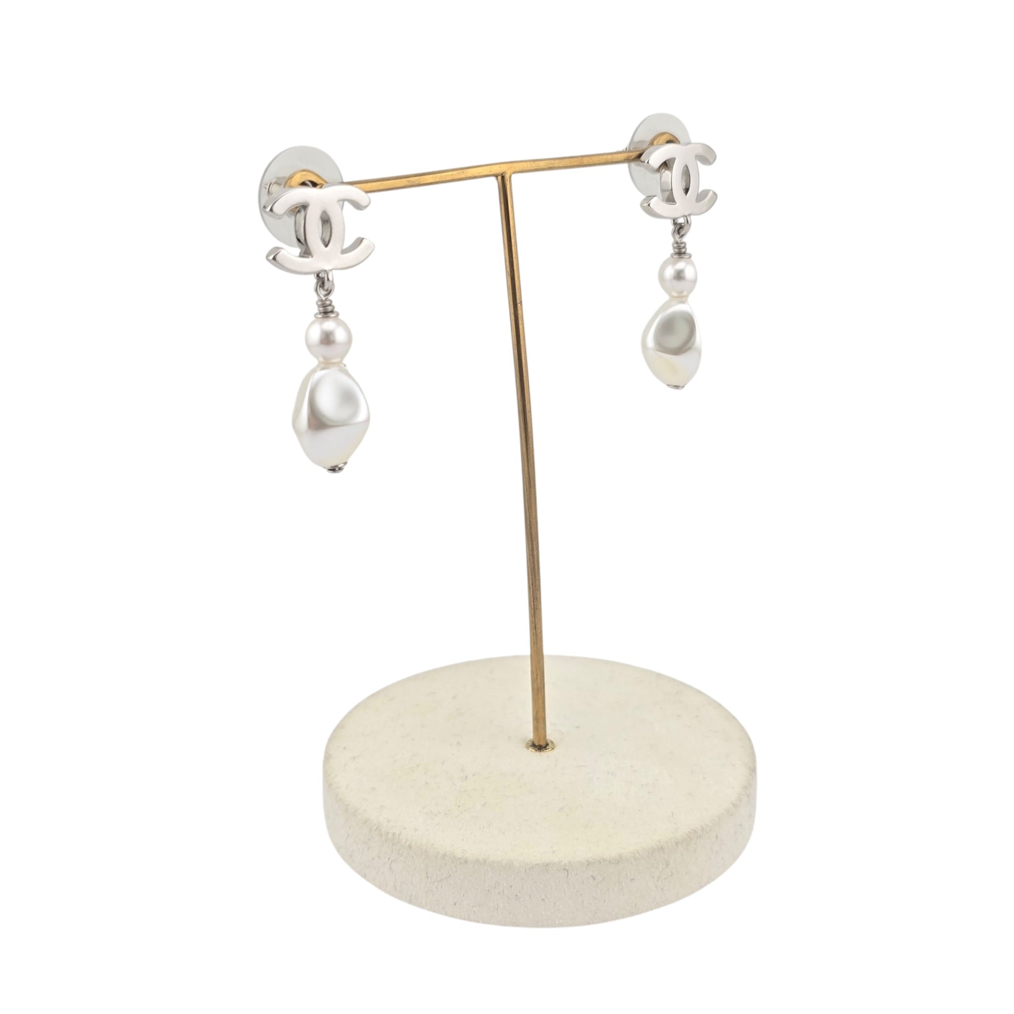 Chanel CC Faux Pearl Drop Earrings 2026 CHANEL