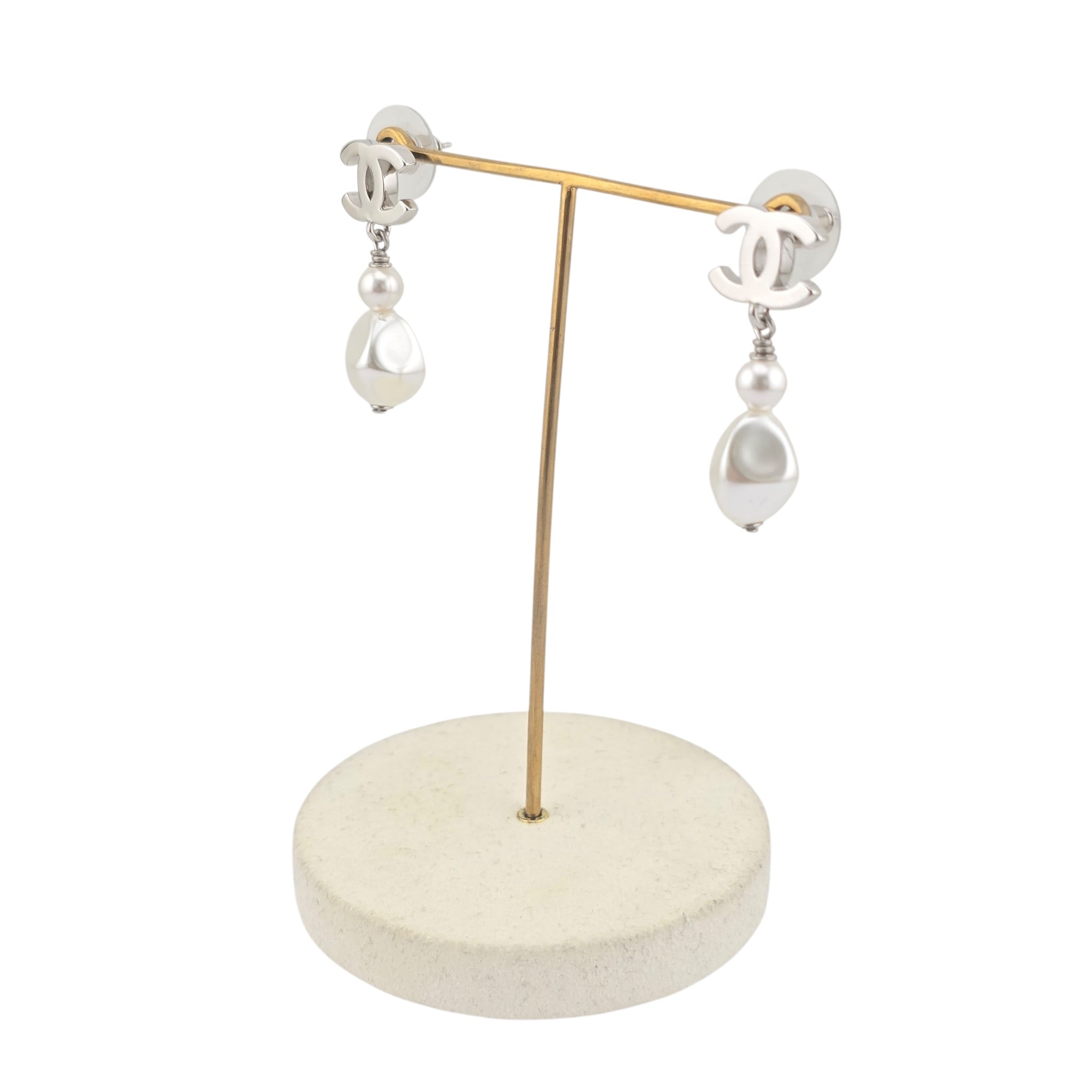 Chanel CC Faux Pearl Drop Earrings 2026 CHANEL