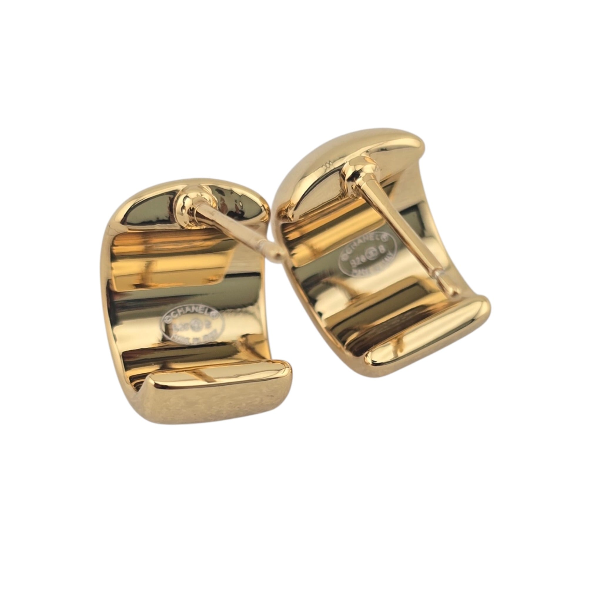 Chanel CC Metal Resin Stud Earrings Gold Black 2026 CHANEL