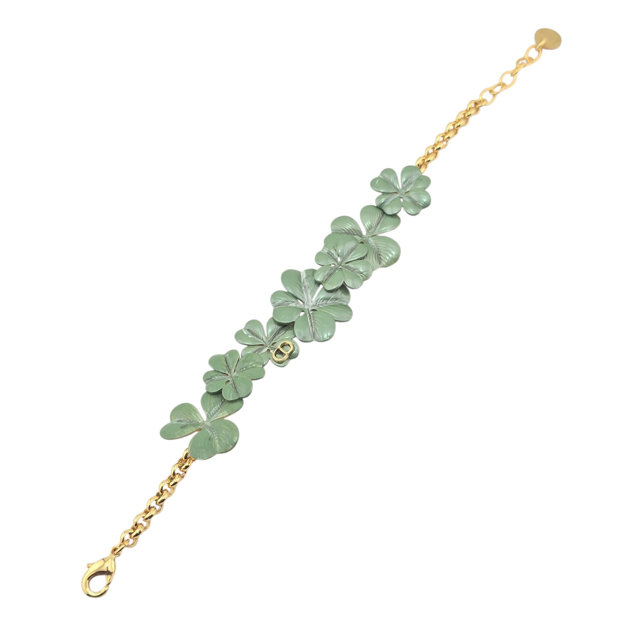 Christian Dior Green Gold Clover Bracelet DIOR