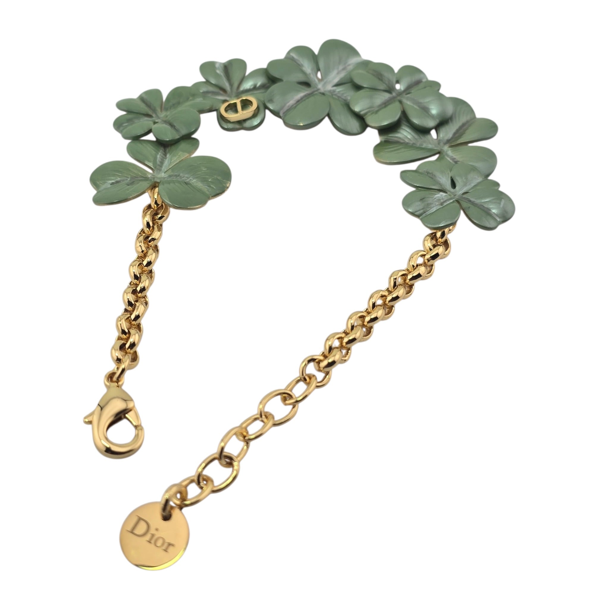 Christian Dior Green Gold Clover Bracelet DIOR
