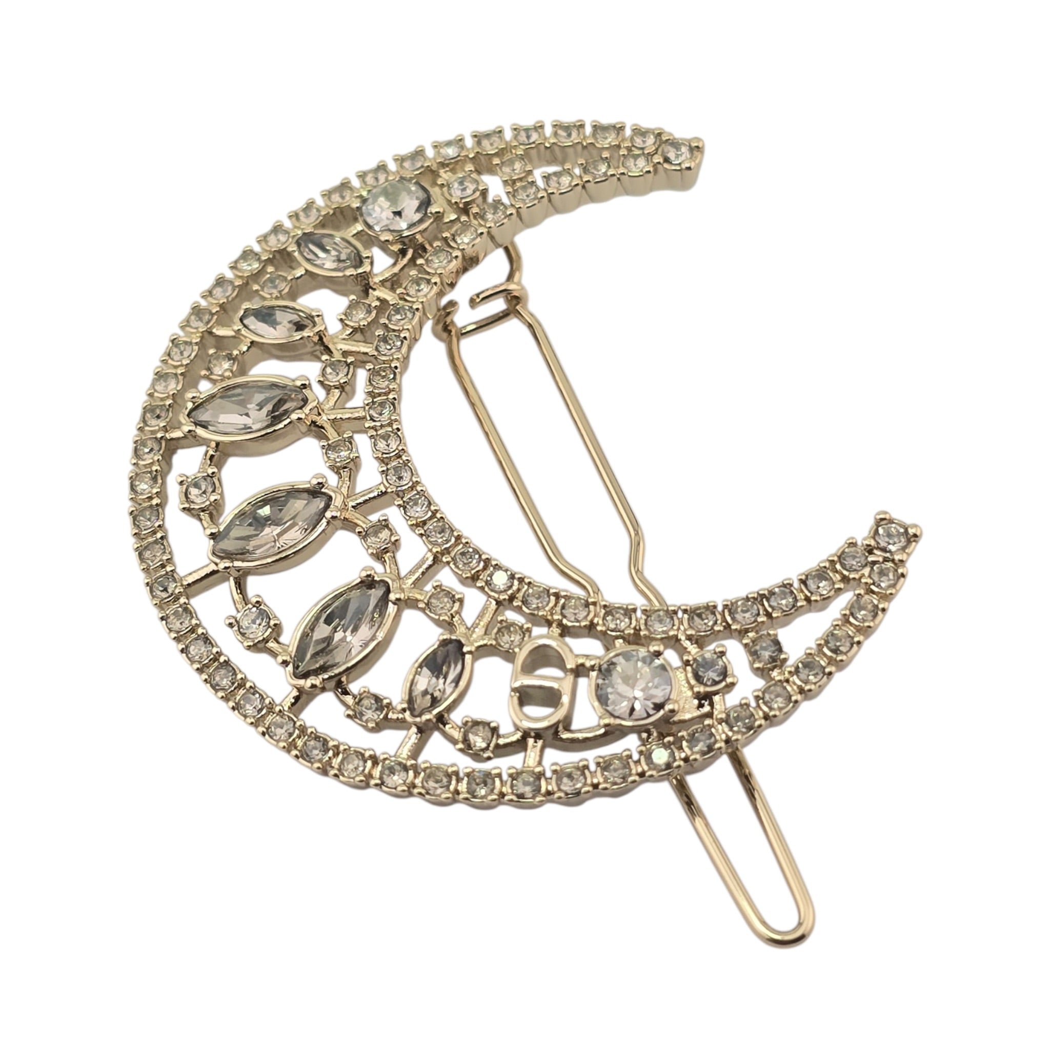 Christian Dior CD Crystal Moon Hair Barrette DIOR