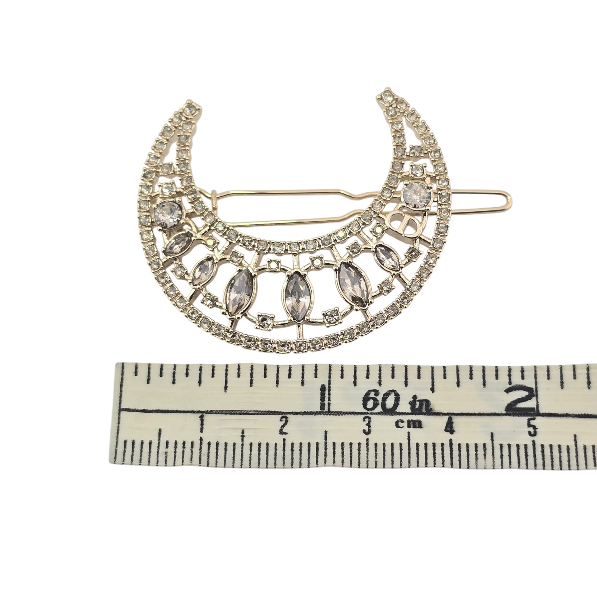 Christian Dior CD Crystal Moon Hair Barrette DIOR