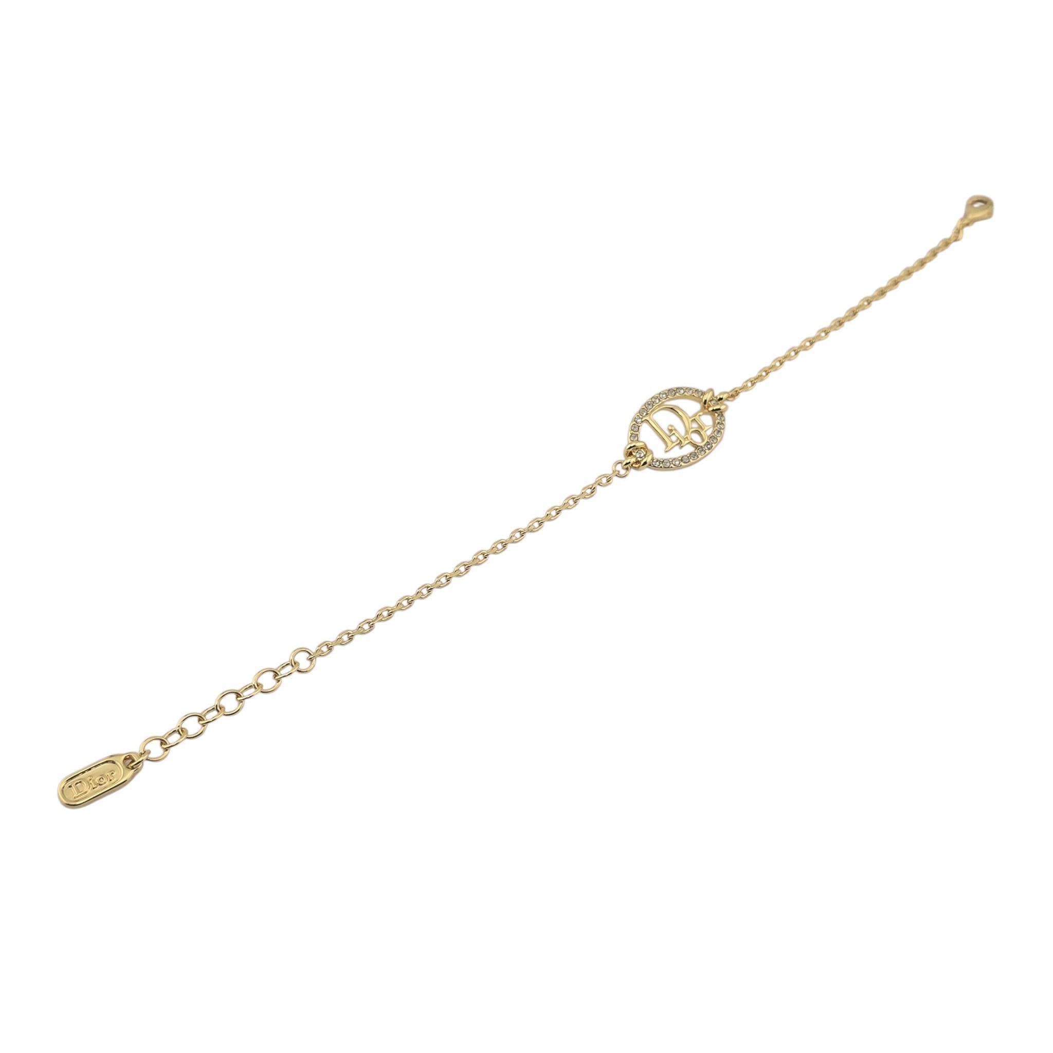 Christian Dior Oblique Gold Crystals Bracelet DIOR