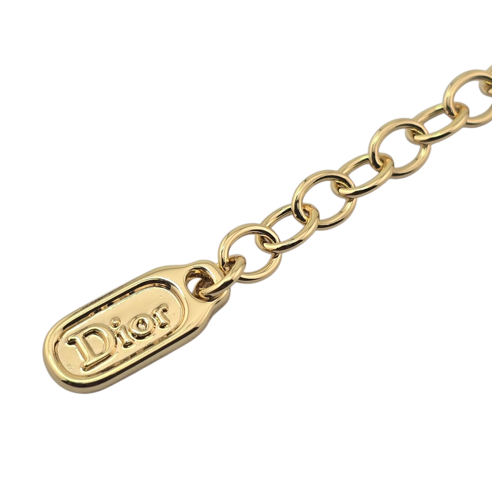 Christian Dior Oblique Gold Crystals Bracelet DIOR