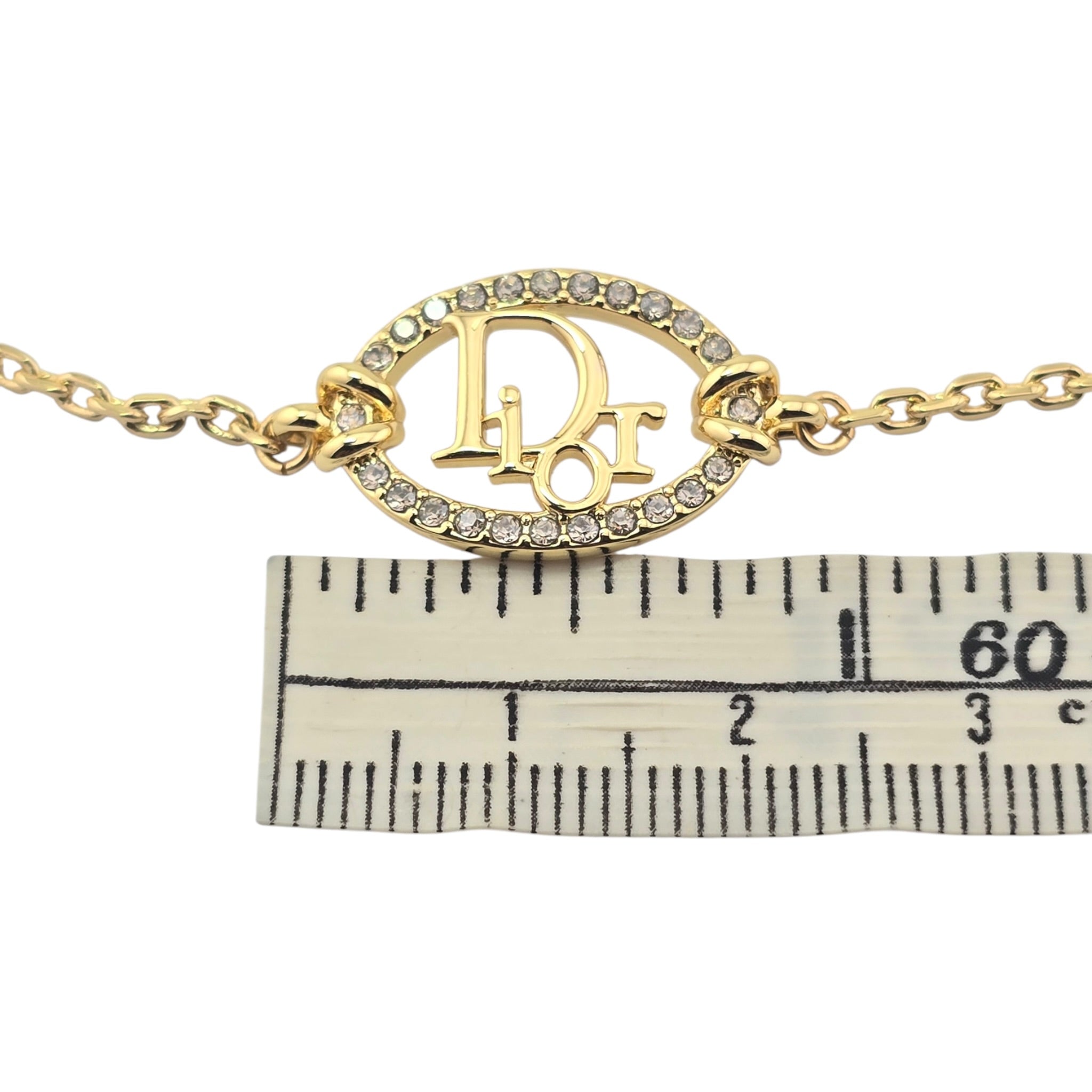 Christian Dior Oblique Gold Crystals Bracelet DIOR