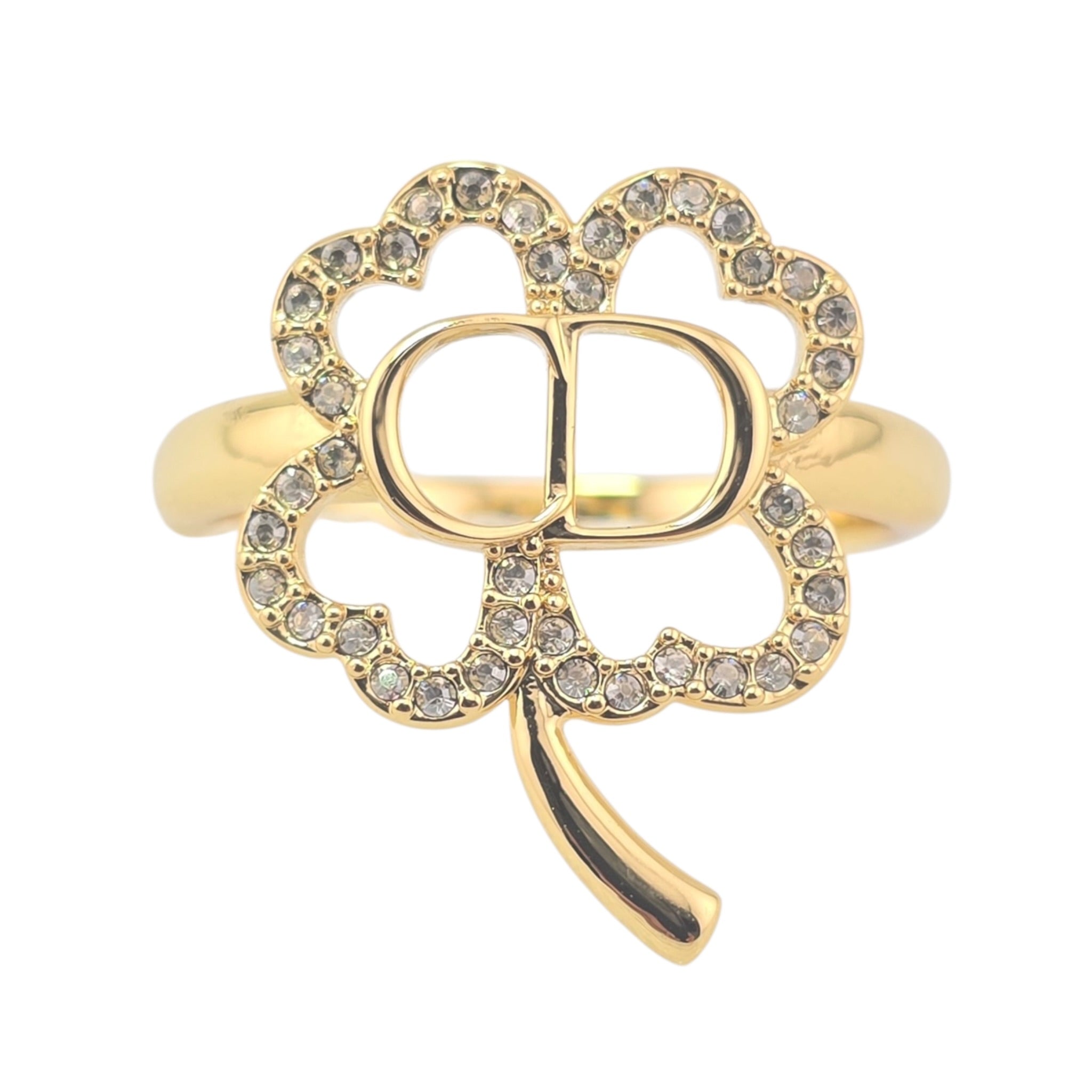 Christian Dior Shiny Clover Gold Ring DIOR