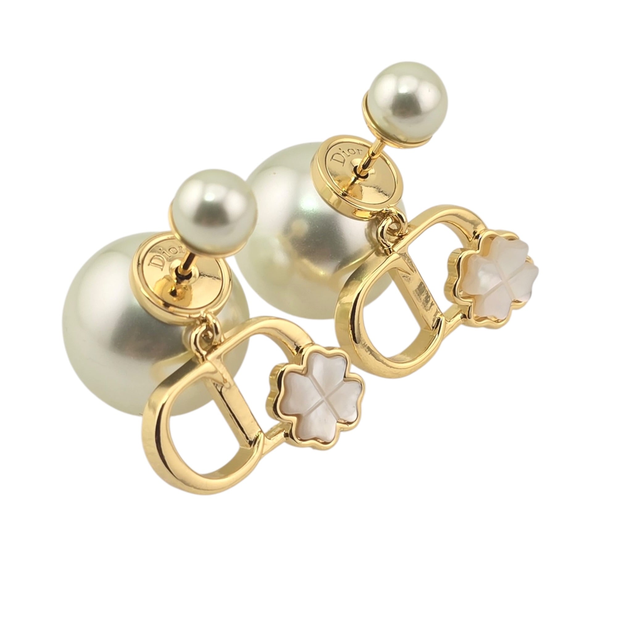 Christian Dior Garden Mother of Pearl Gold Tribales Earrings DIOR