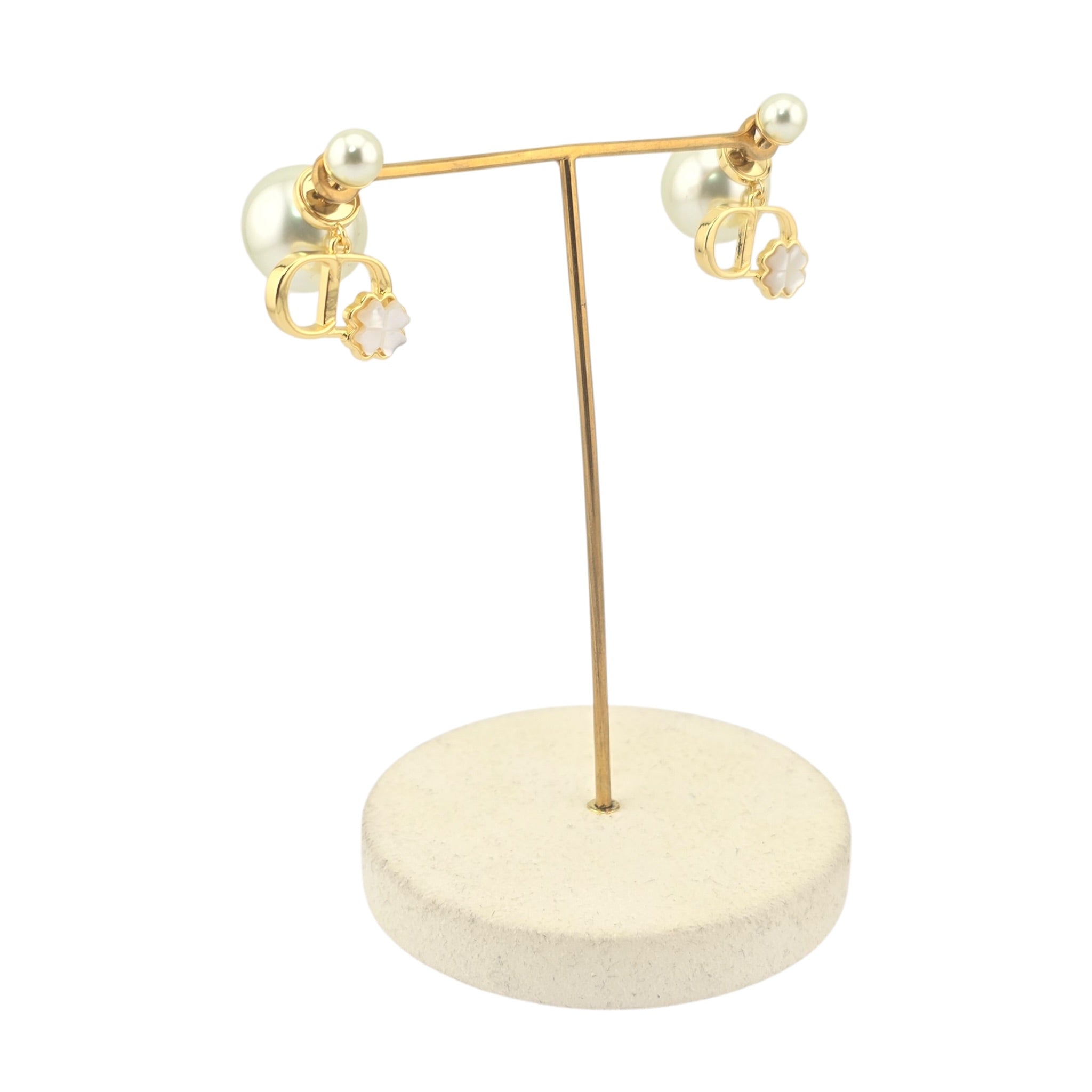Christian Dior Garden Mother of Pearl Gold Tribales Earrings DIOR