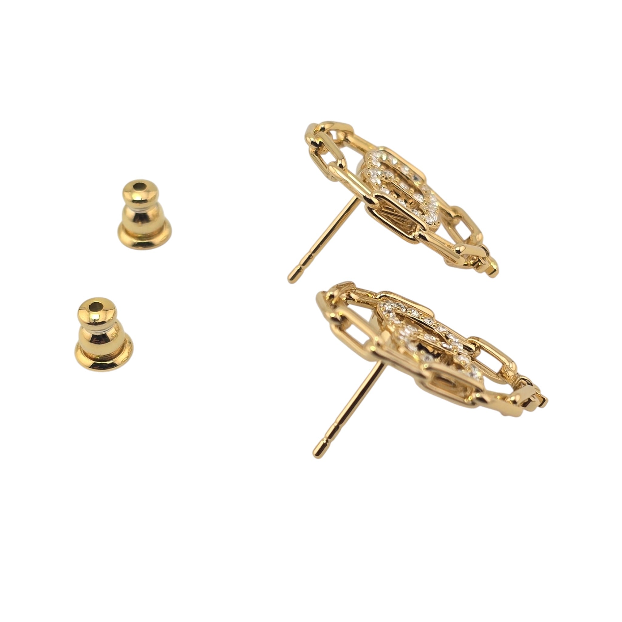 Christian Dior CD Circle Chain Stud Earrings DIOR
