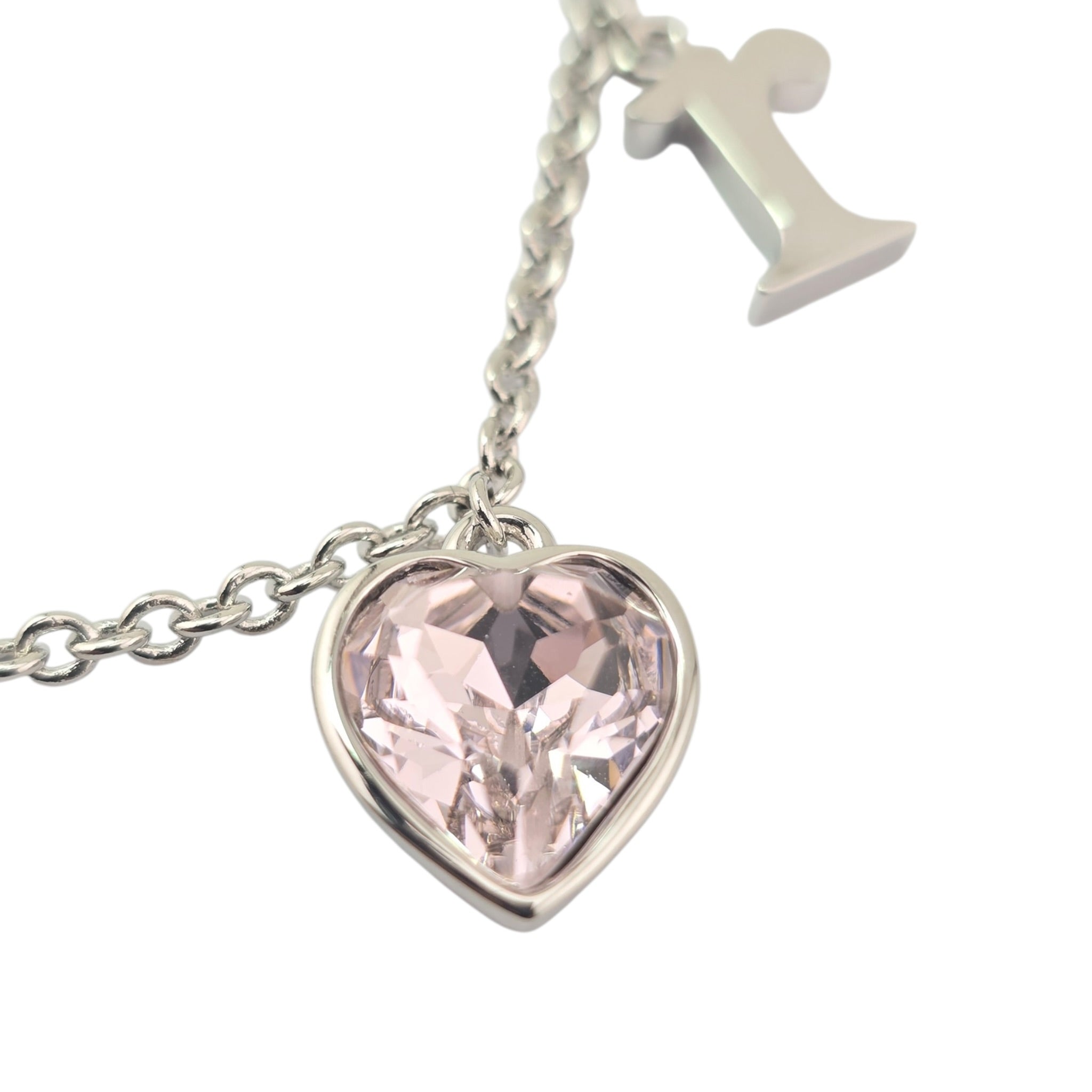 Christian Dior Pink Heart Silver Necklace DIOR