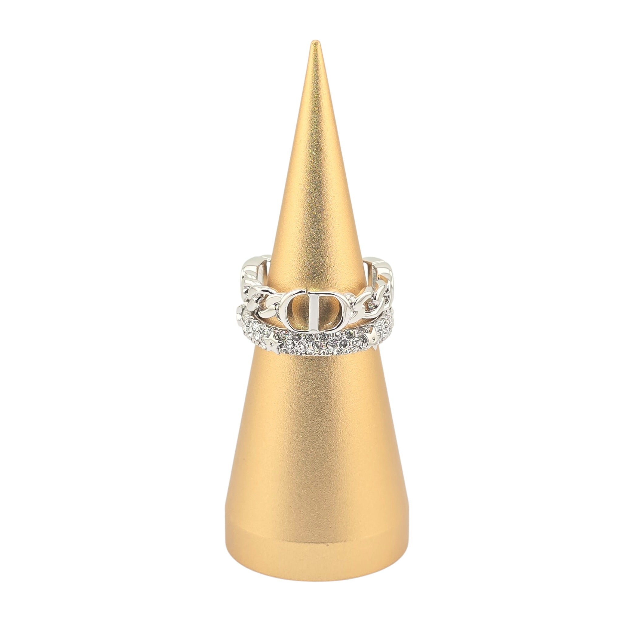 Christian Dior CD Silver Crystal Ring DIOR