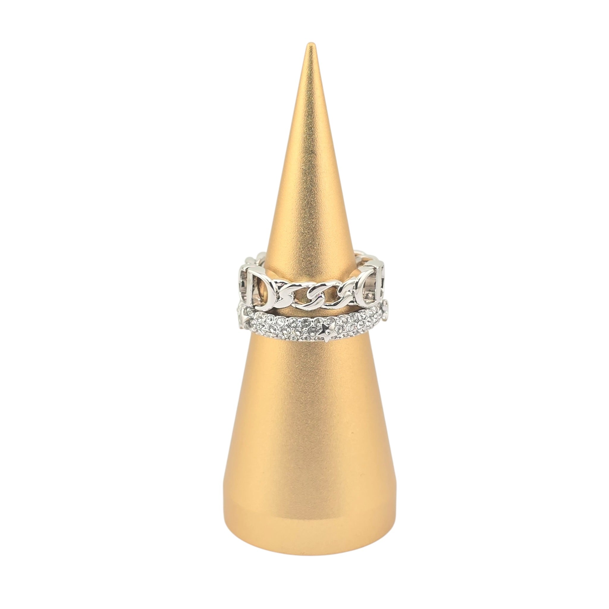 Christian Dior CD Silver Crystal Ring DIOR