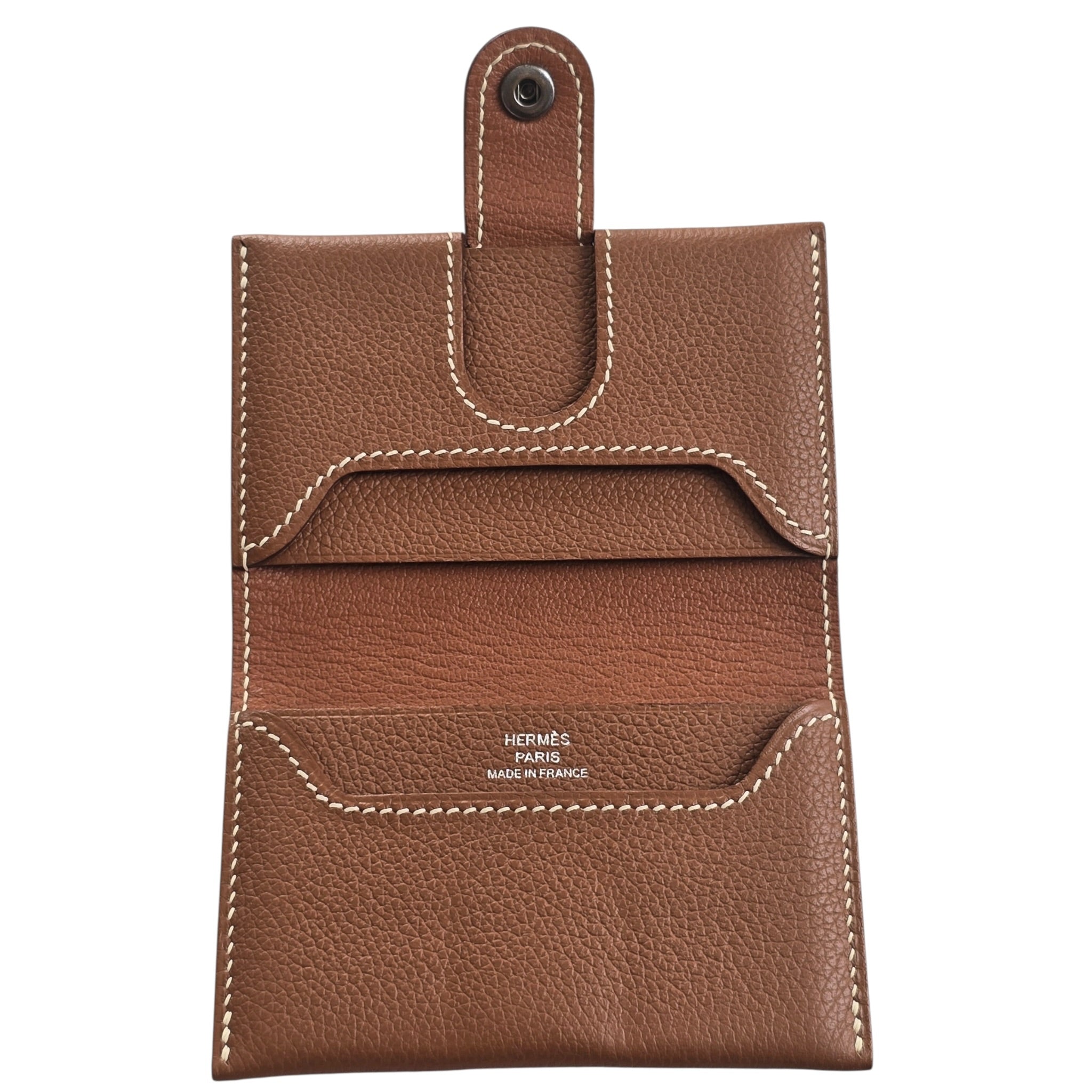 Hermès R.M.S Card Holder Gold Evercolor HERMES