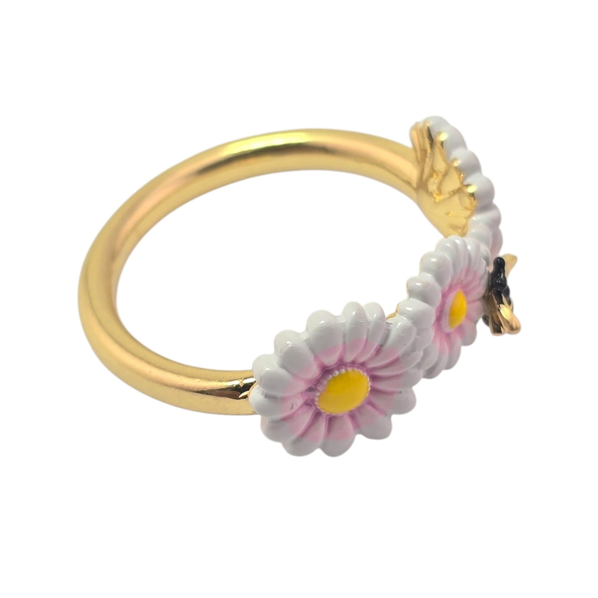 Christian Dior Daisy Ring Gold Metal Lacquer DIOR