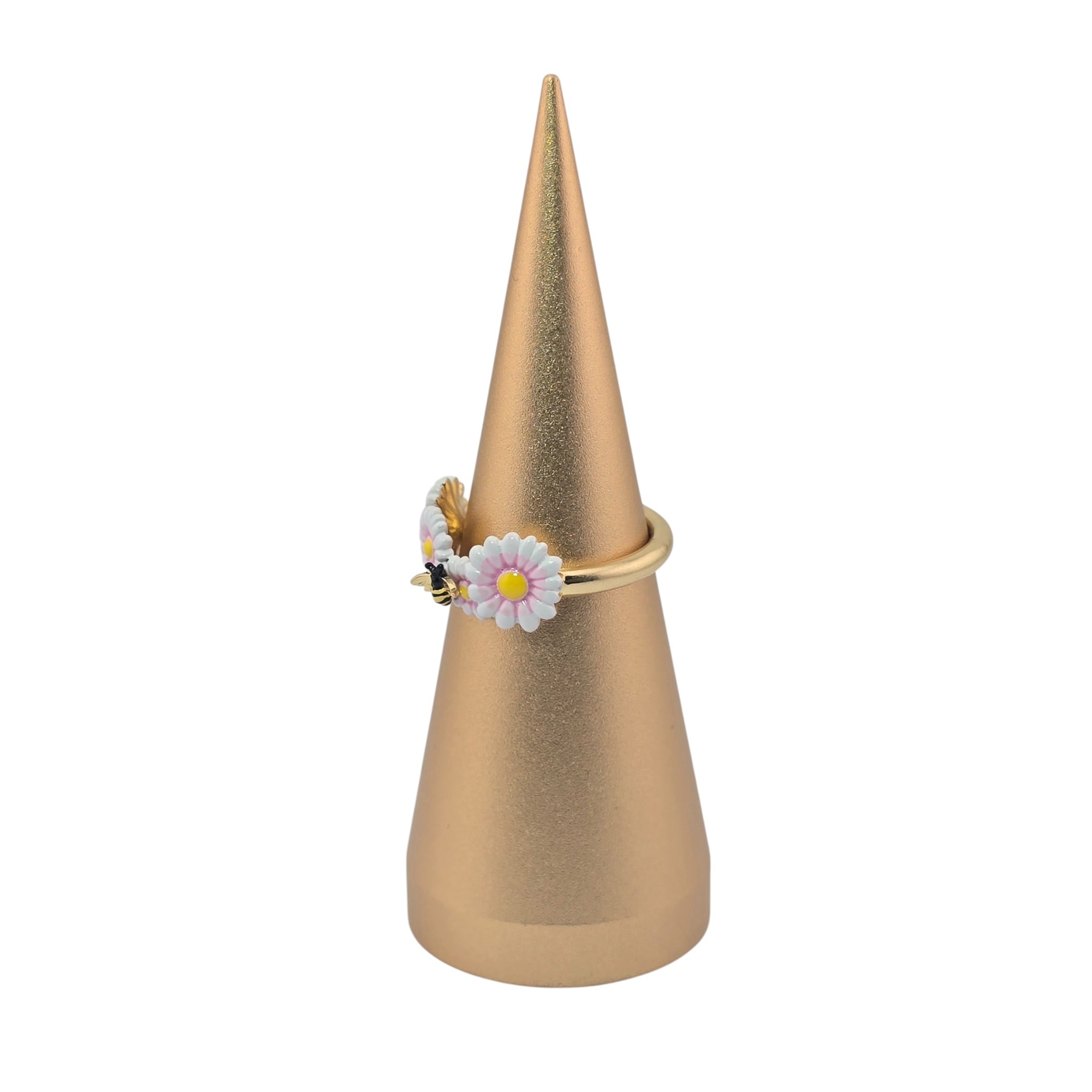Christian Dior Daisy Ring Gold Metal Lacquer DIOR