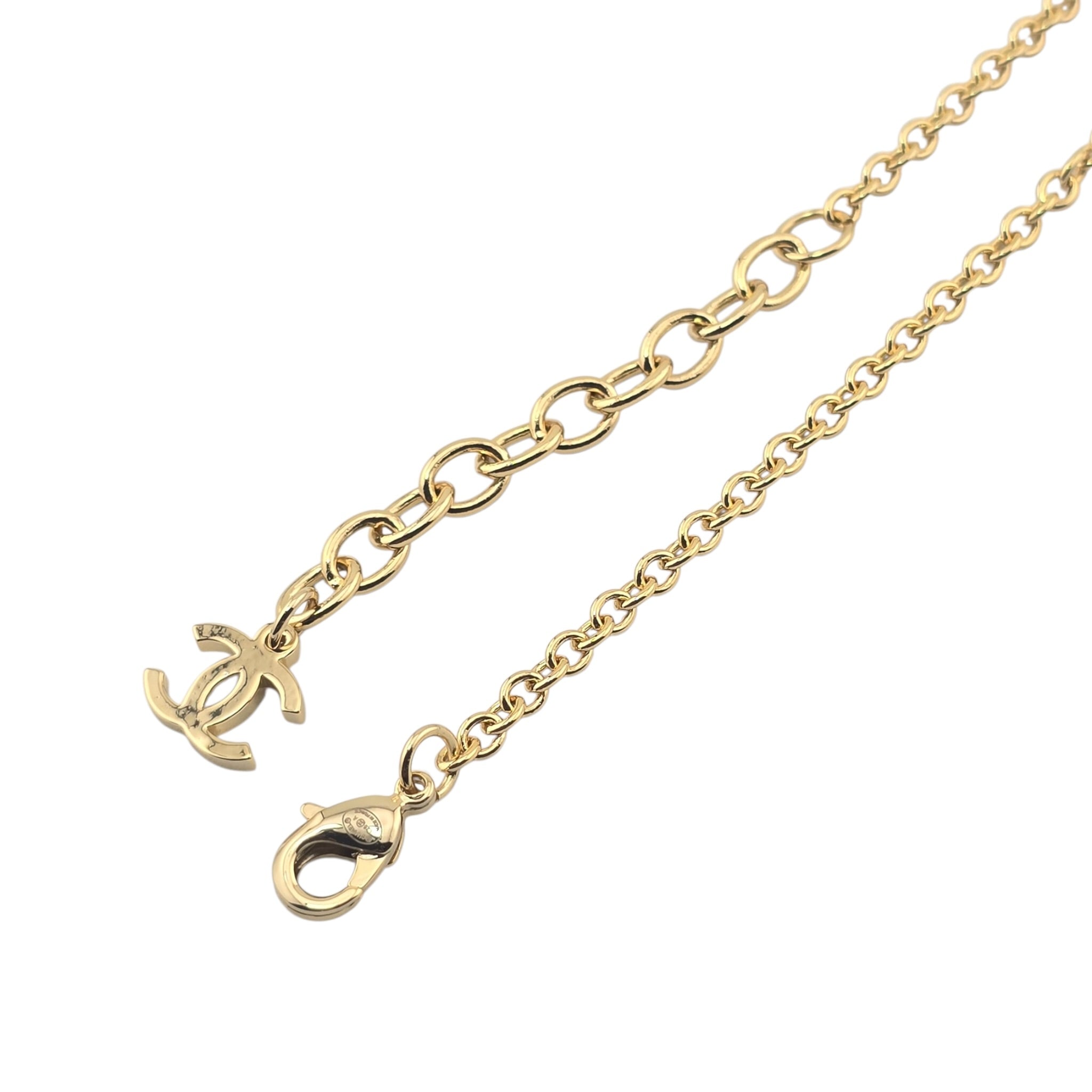 Chanel CC Deer Gold Maroon Necklace 2026 CHANEL