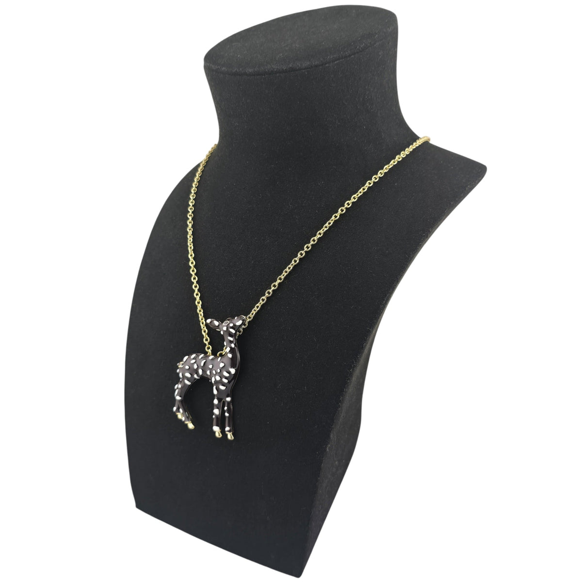 Chanel CC Deer Gold Maroon Necklace 2026 CHANEL