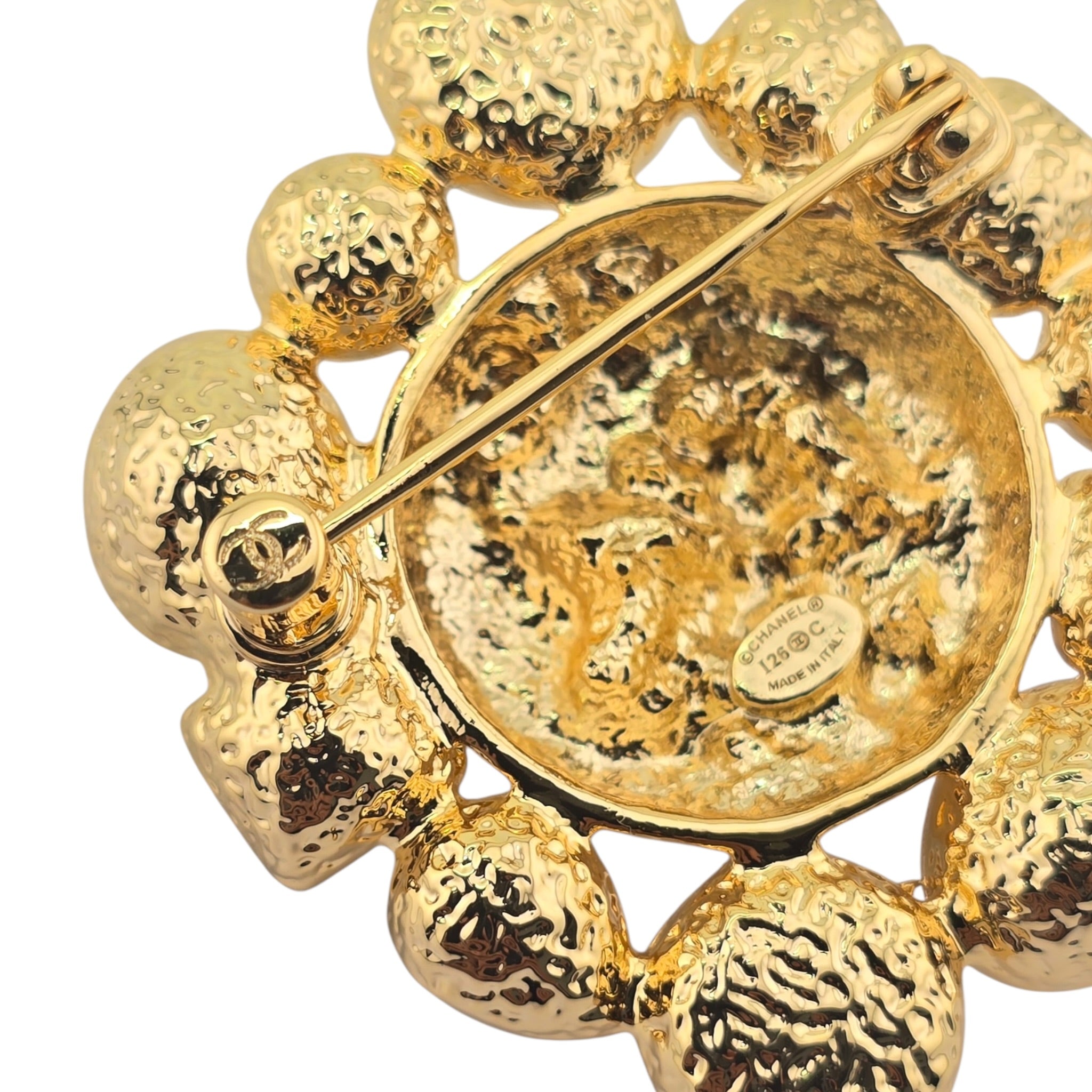 Chanel CC Multi Stone Stud Gold Brooch 2026 CHANEL