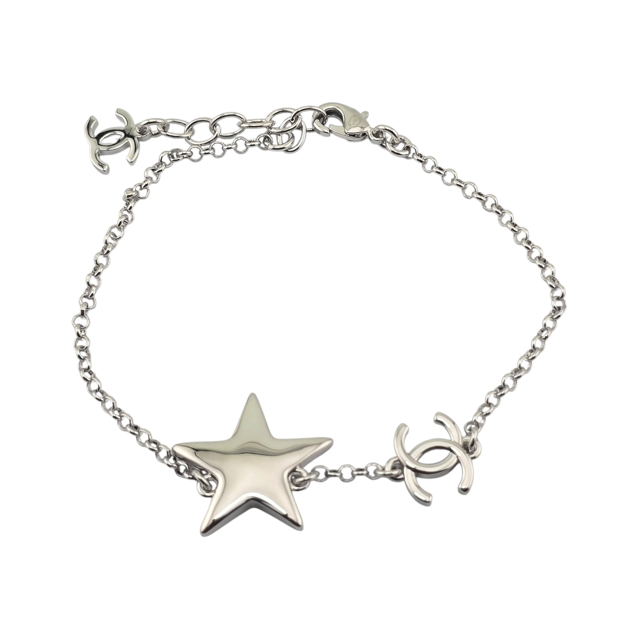 Chanel CC Silver Star Bracelet 2026 CHANEL