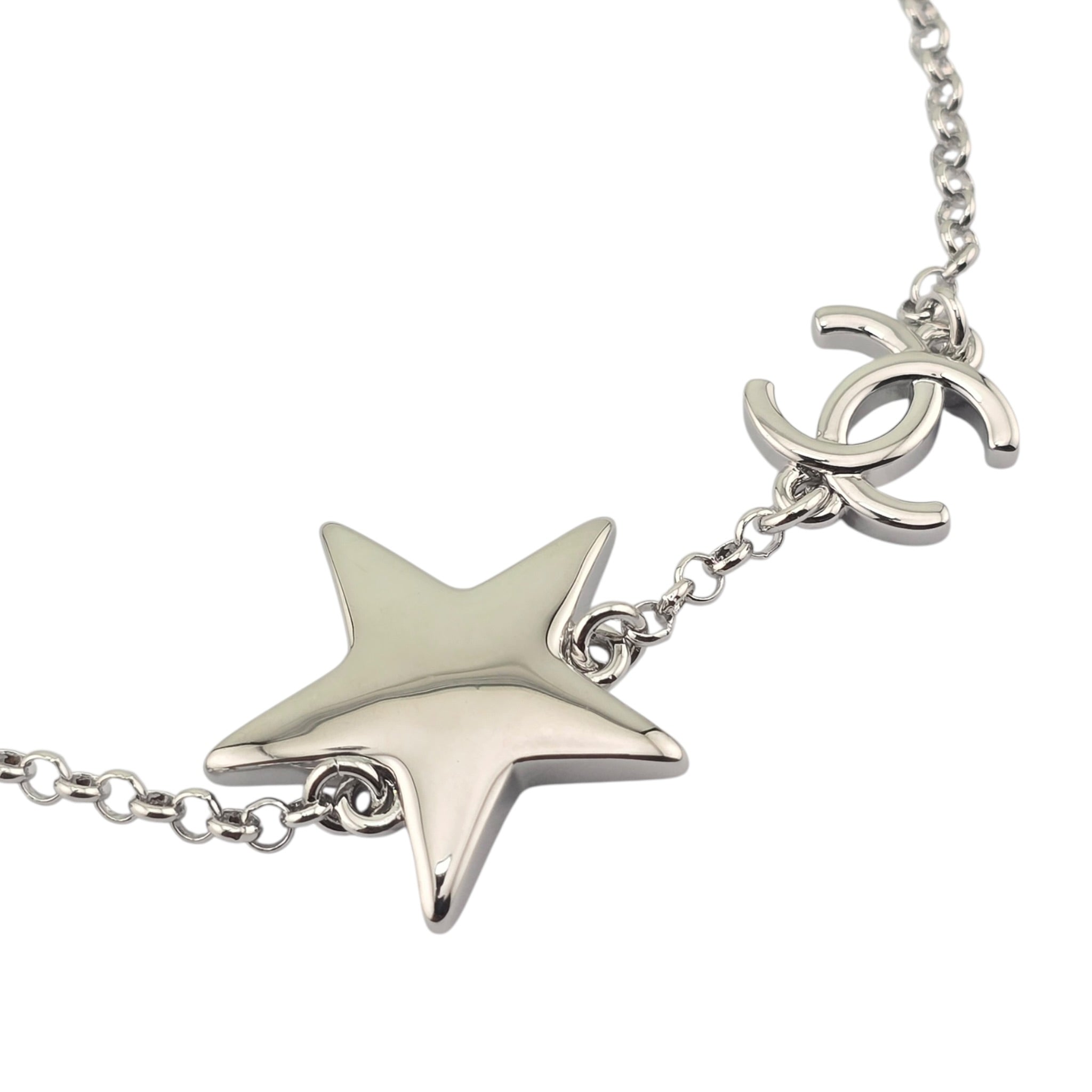 Chanel CC Silver Star Bracelet 2026 CHANEL