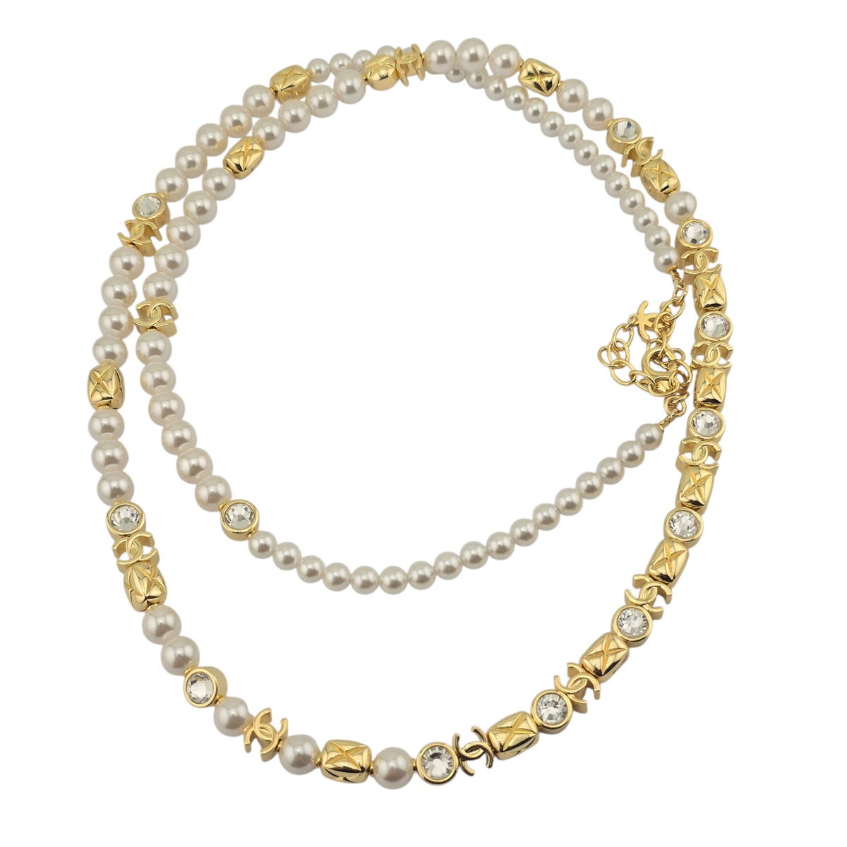 Chanel CC Faux Pearl Gold Long Necklace 2026 CHANEL