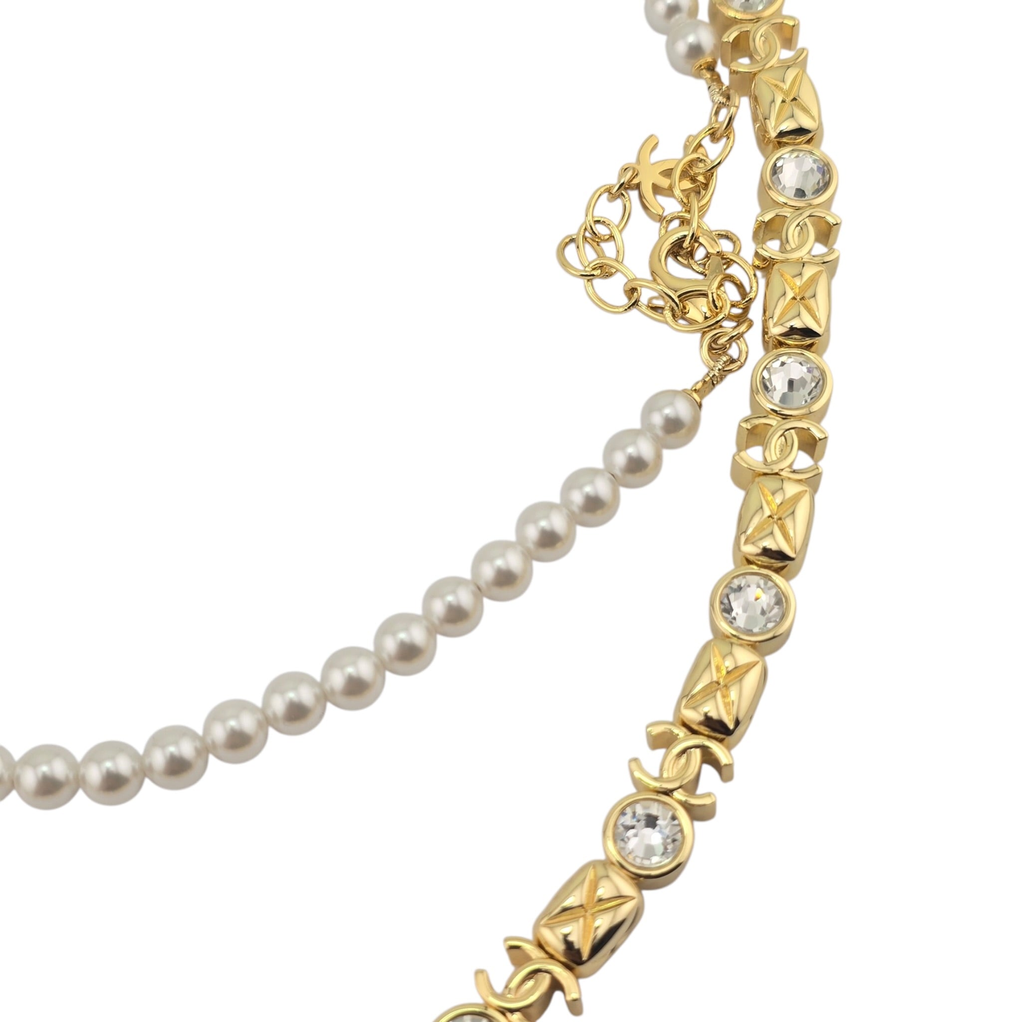 Chanel CC Faux Pearl Gold Long Necklace 2026 CHANEL