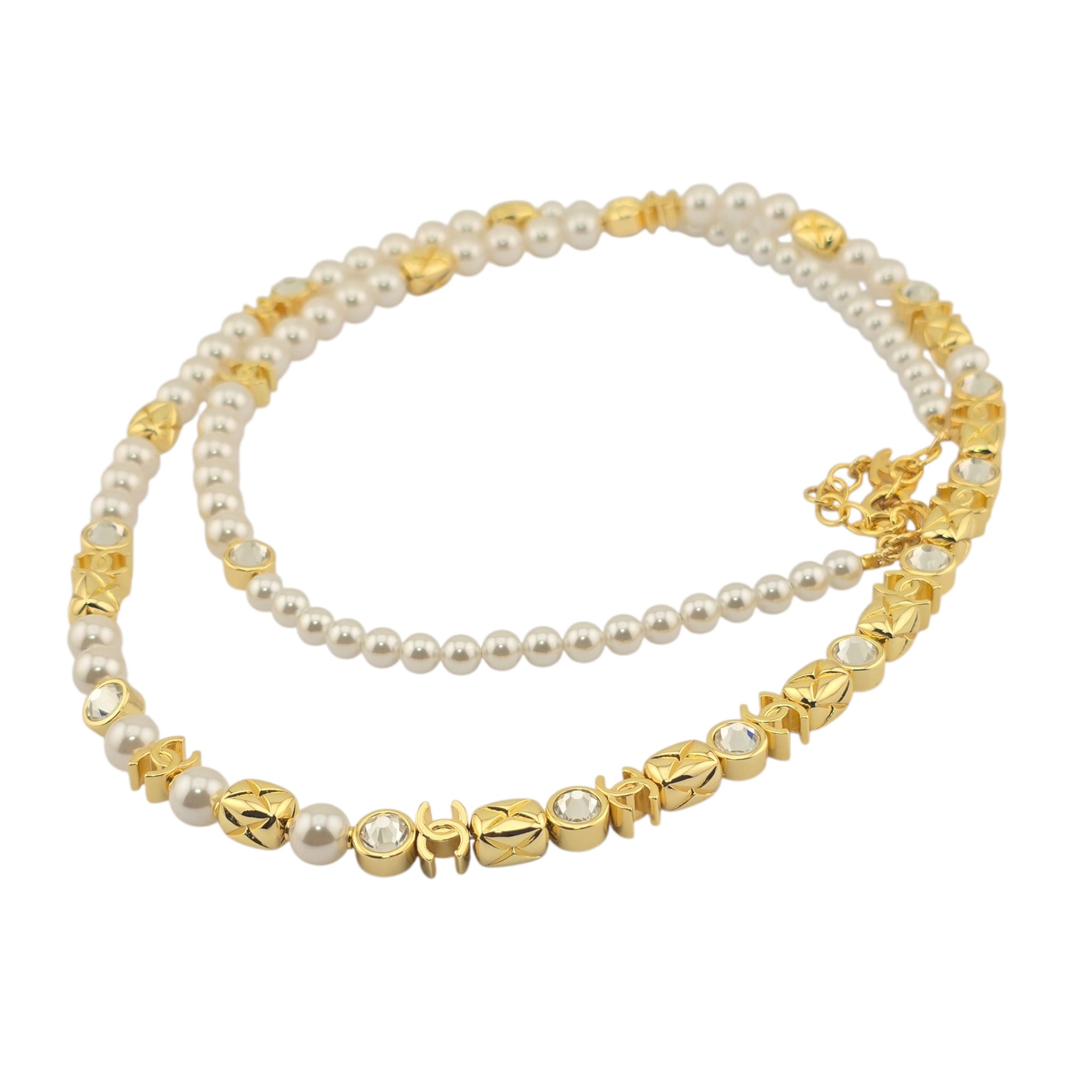 Chanel CC Faux Pearl Gold Long Necklace 2026 CHANEL