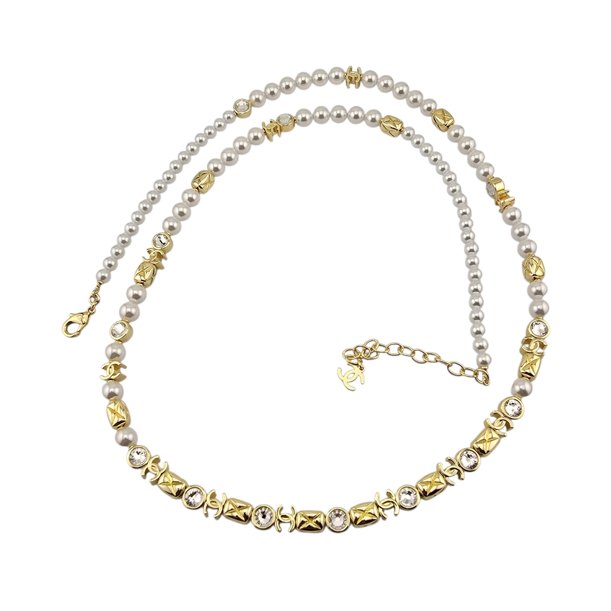 Chanel CC Faux Pearl Gold Long Necklace 2026 CHANEL