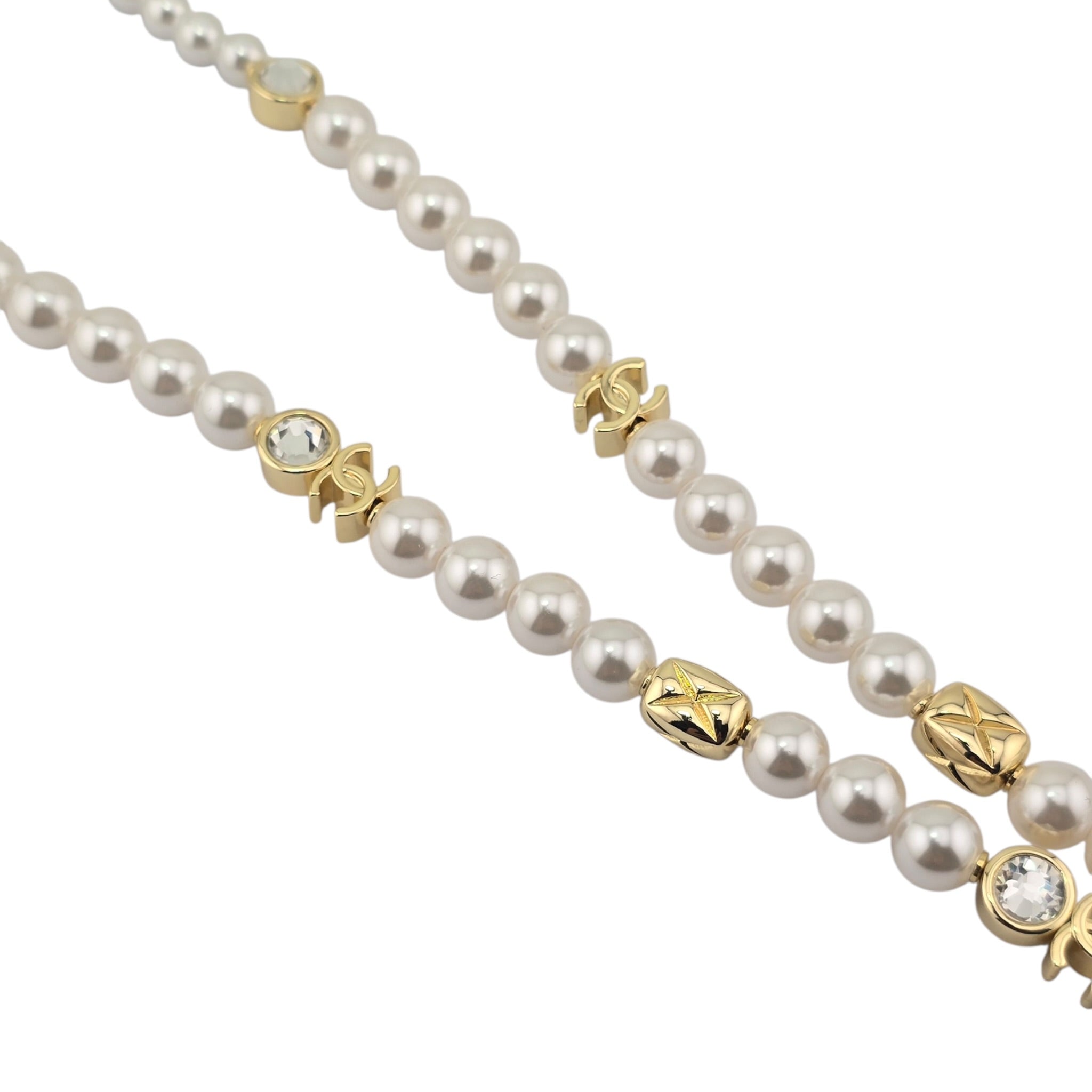 Chanel CC Faux Pearl Gold Long Necklace 2026 CHANEL