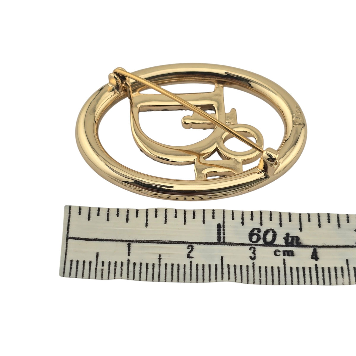 Christian Dior Oblique Gold Brooch DIOR
