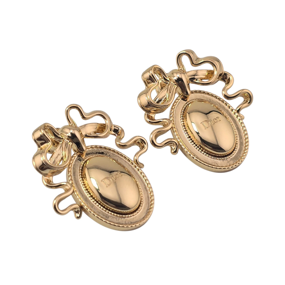 Christian Dior Médaillon Oval Earrings Gold-Finish Metal DIOR