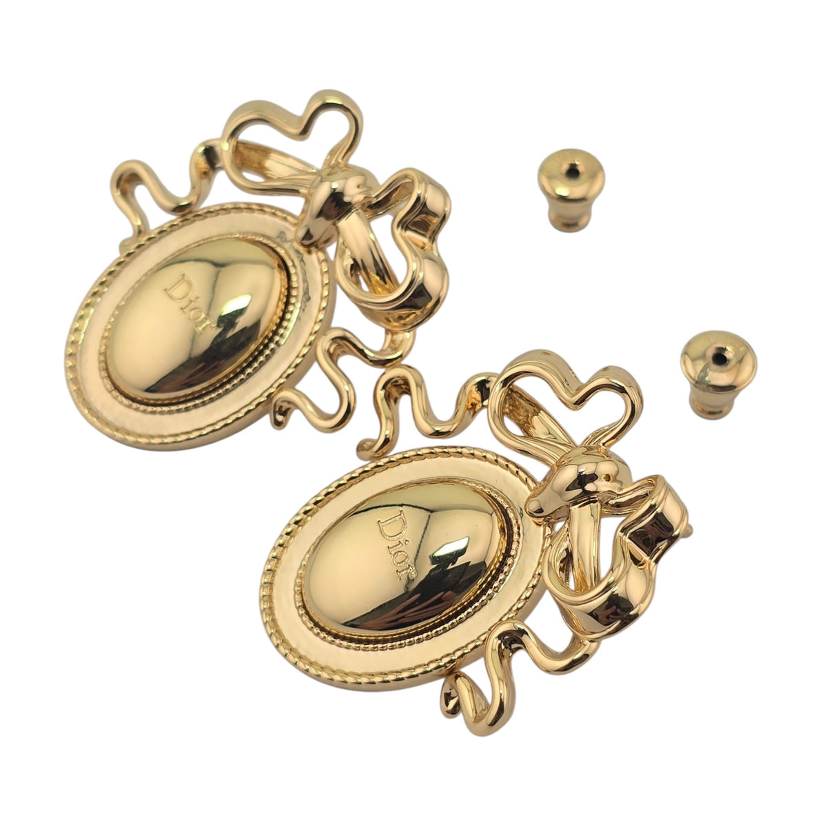 Christian Dior Médaillon Oval Earrings Gold-Finish Metal DIOR