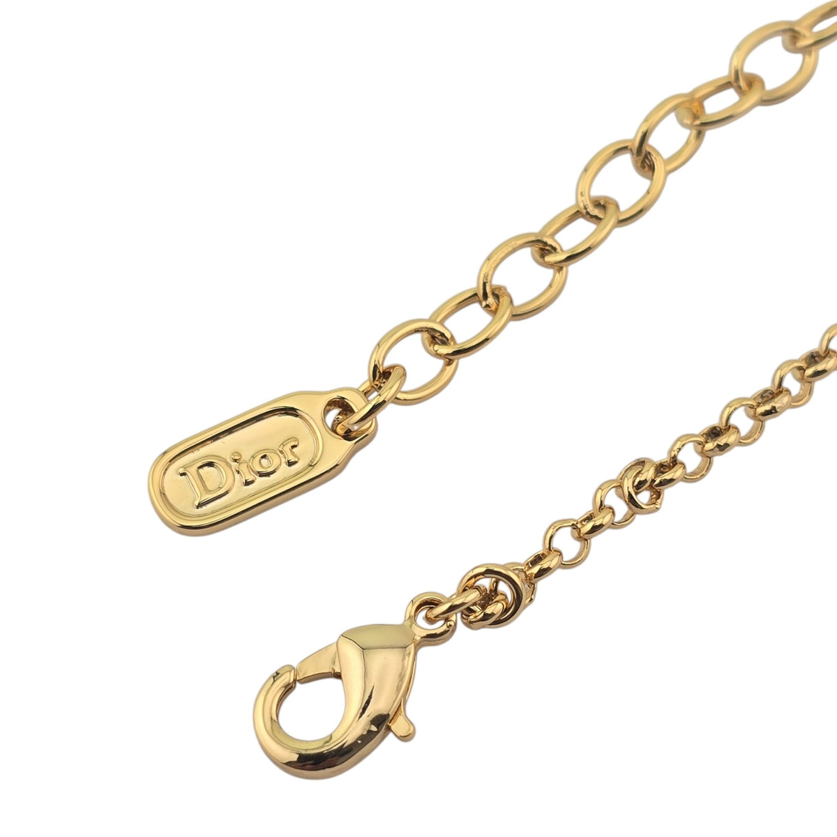 Christian Dior Gold Bow Oval Pendant Necklace DIOR