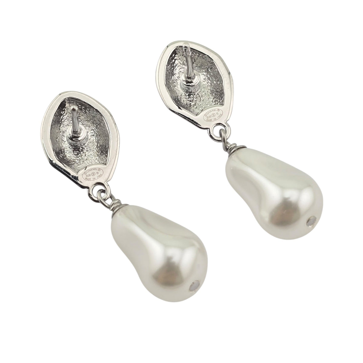 Chanel Silver CC Stud Drop Earrings 2026 CHANEL