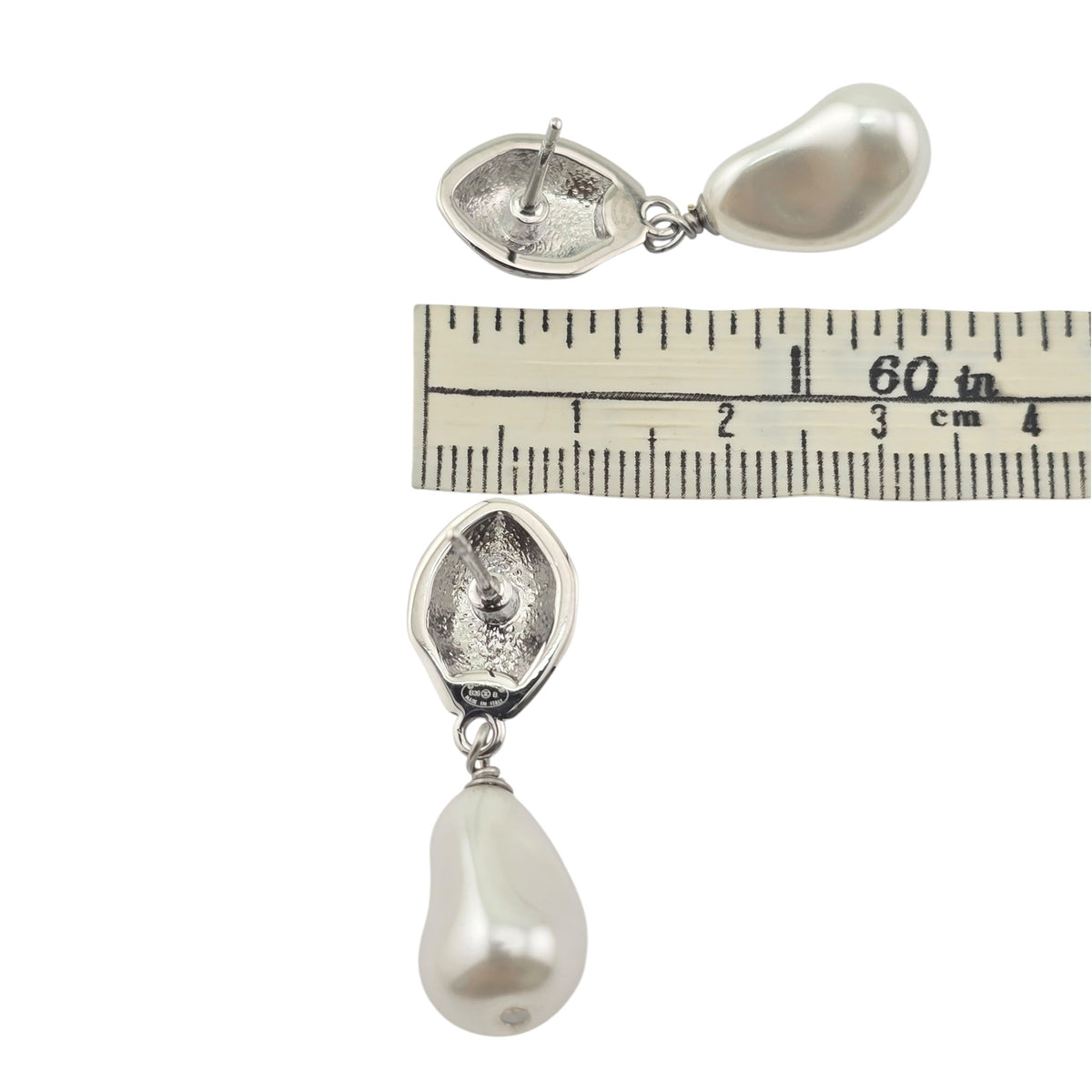 Chanel Silver CC Stud Drop Earrings 2026 CHANEL