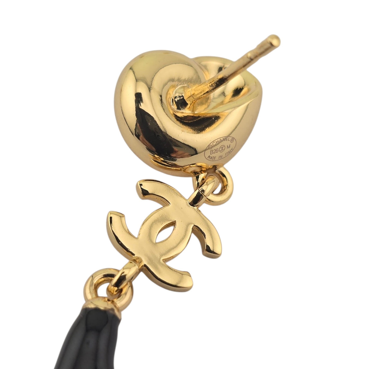 Chanel CC Black Coral Pendant Earrings 2026 CHANEL